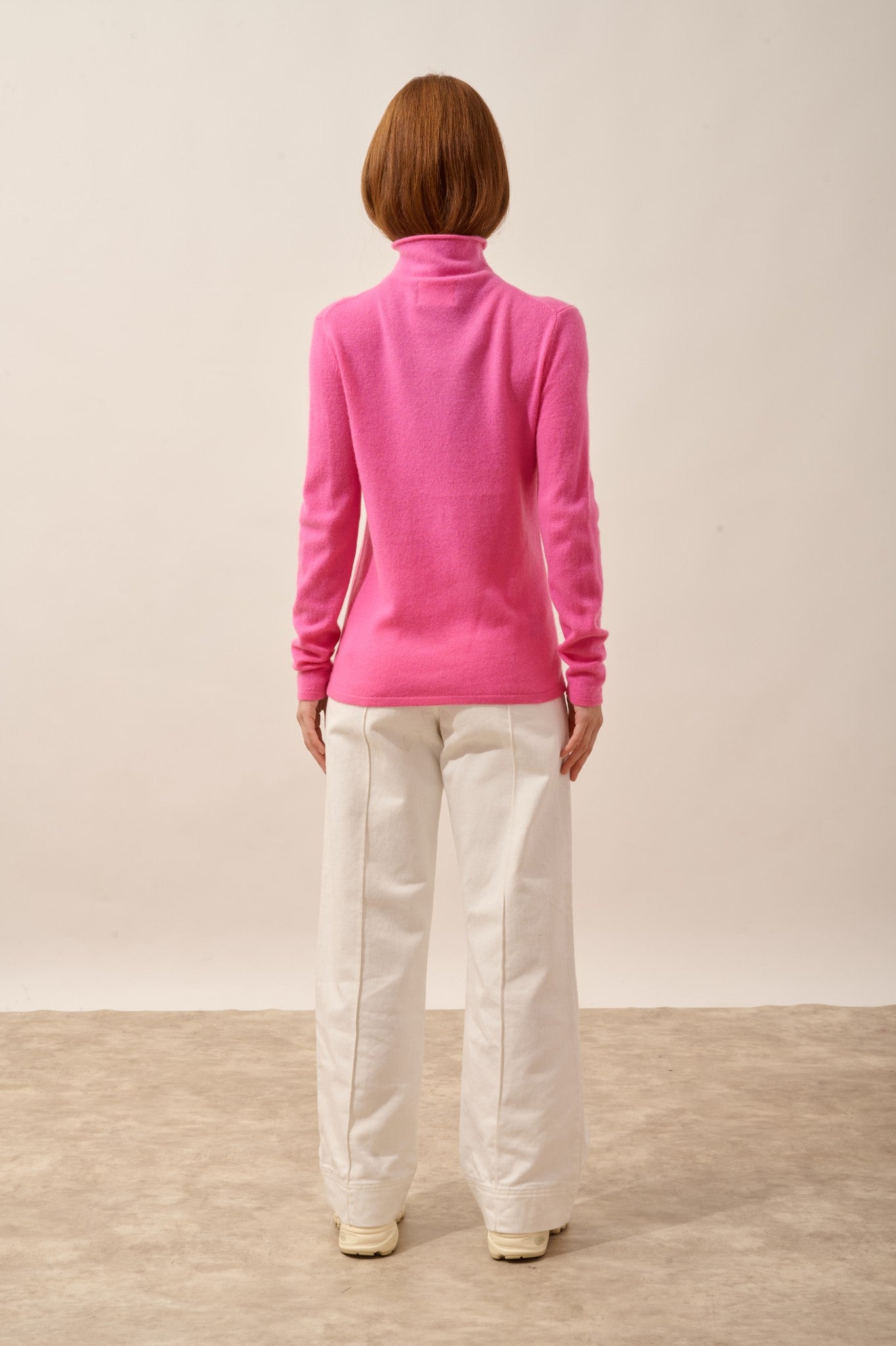 lysandra pull col roulé rose