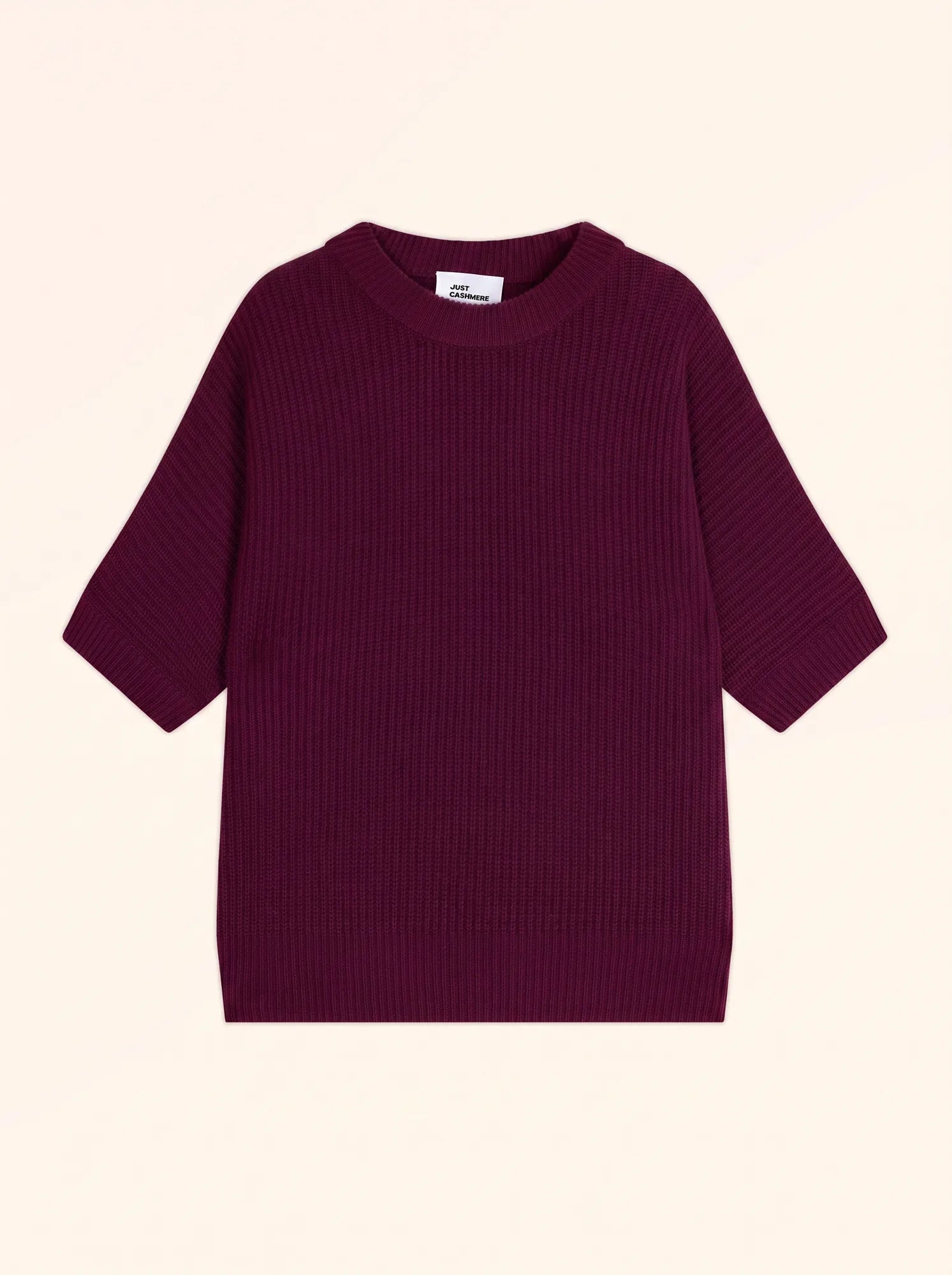ÉRINA T-Shirt Col Bateau Chauve Souris 4 Fils Bordeaux