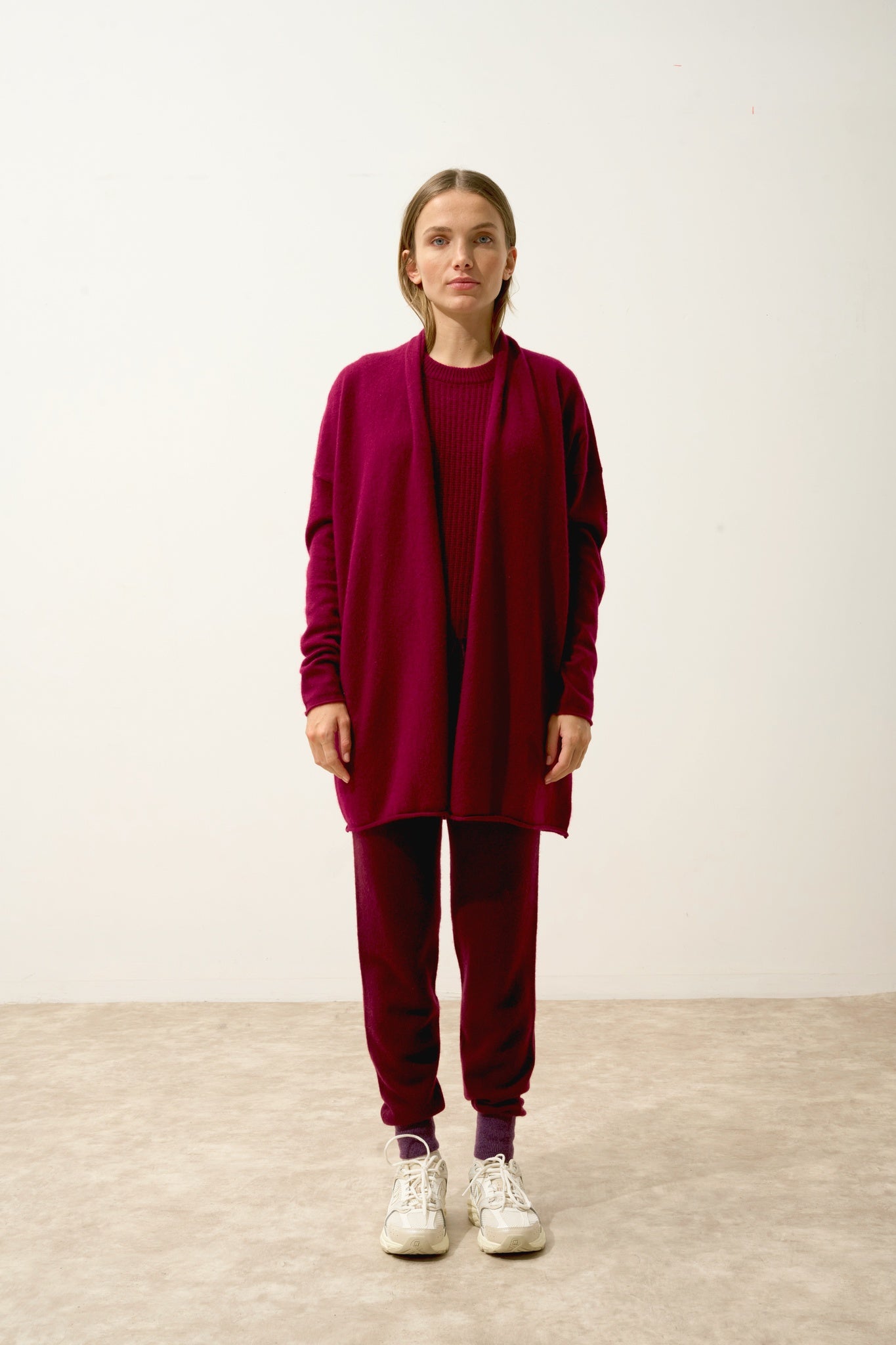 MADDIE gilet col châle bordeaux