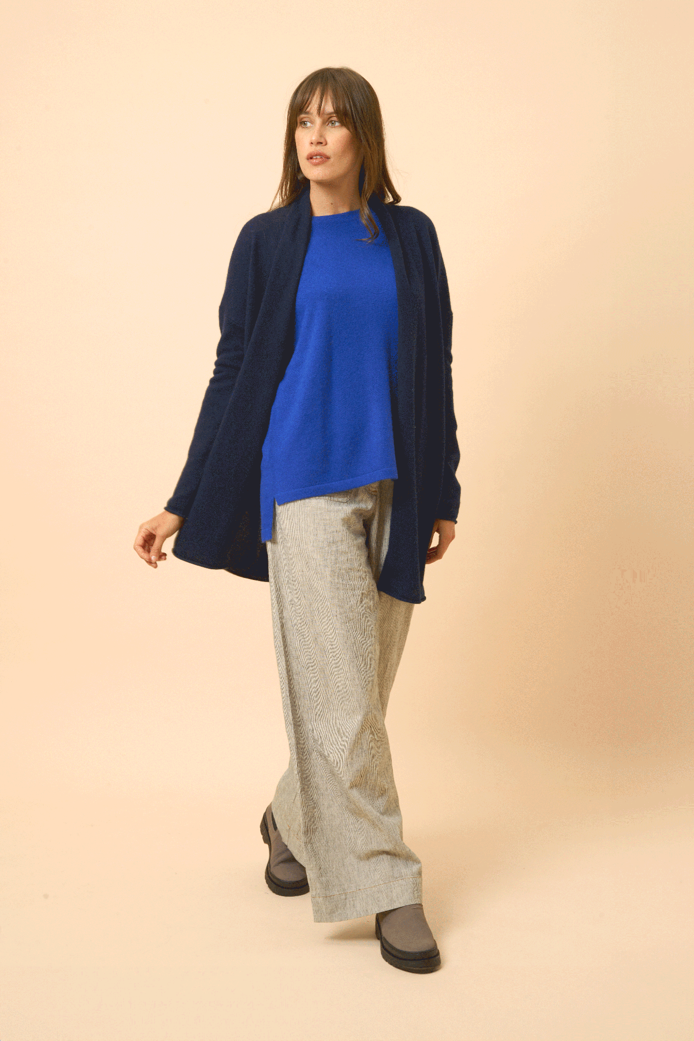 MADDIE gilet col châle navy
