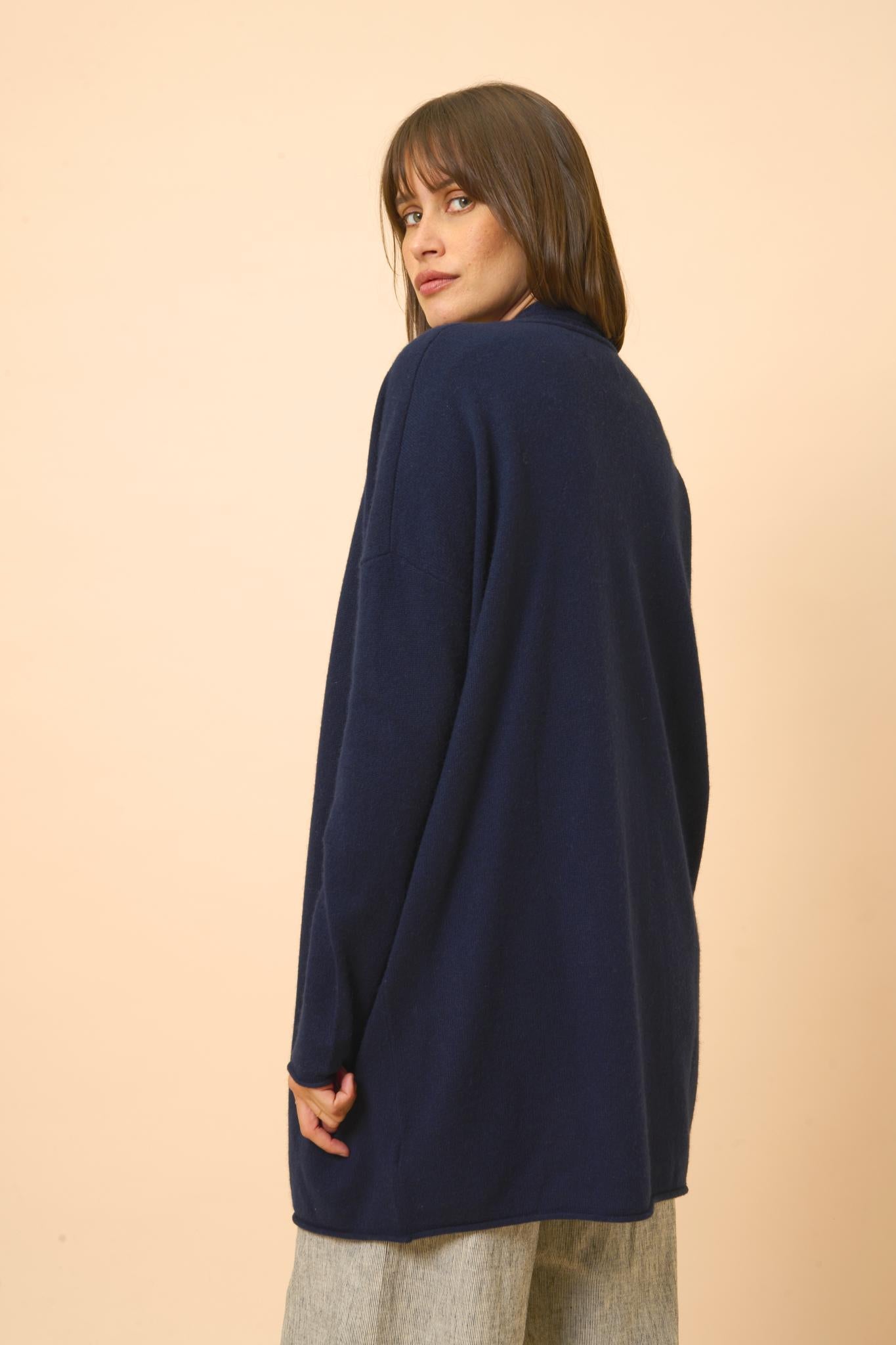 MADDIE gilet col châle navy