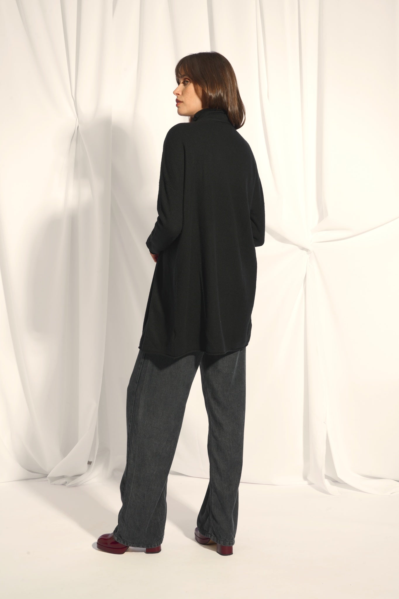 MADDIE gilet col châle noir