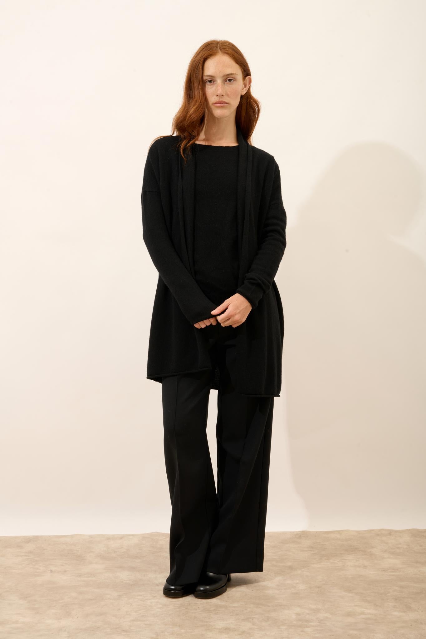 MADDIE gilet col châle noir