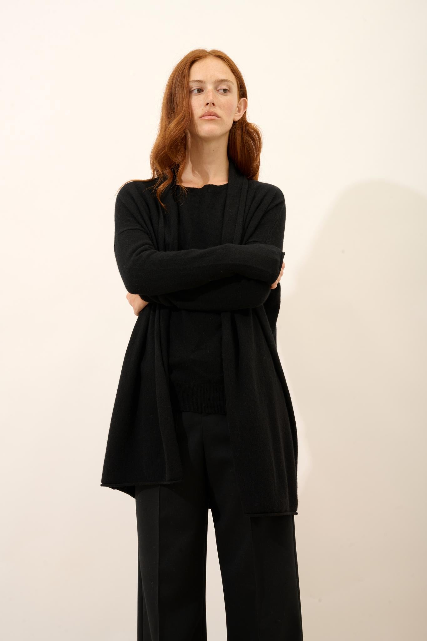 MADDIE gilet col châle noir