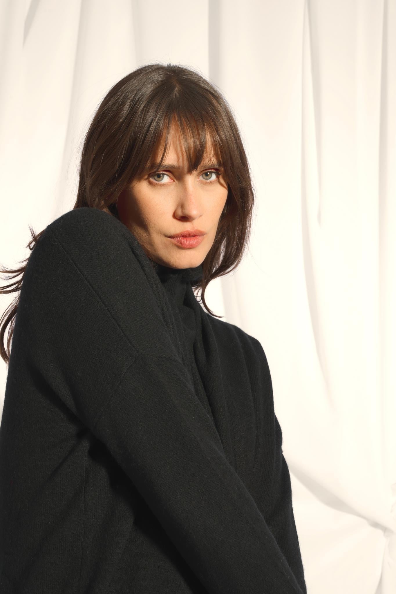 MADDIE gilet col châle noir