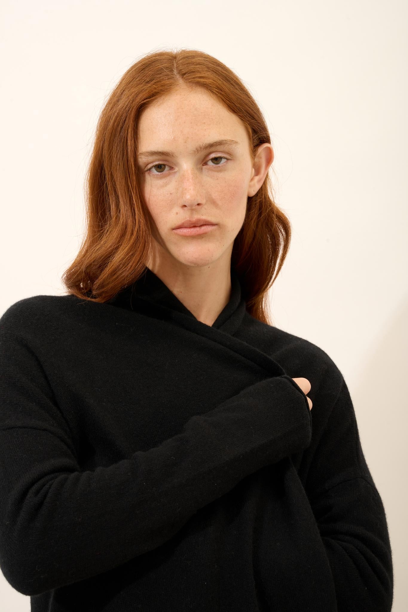 MADDIE gilet col châle noir