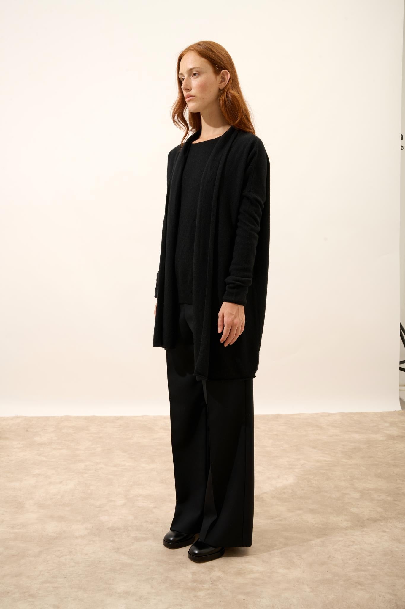 MADDIE gilet col châle noir