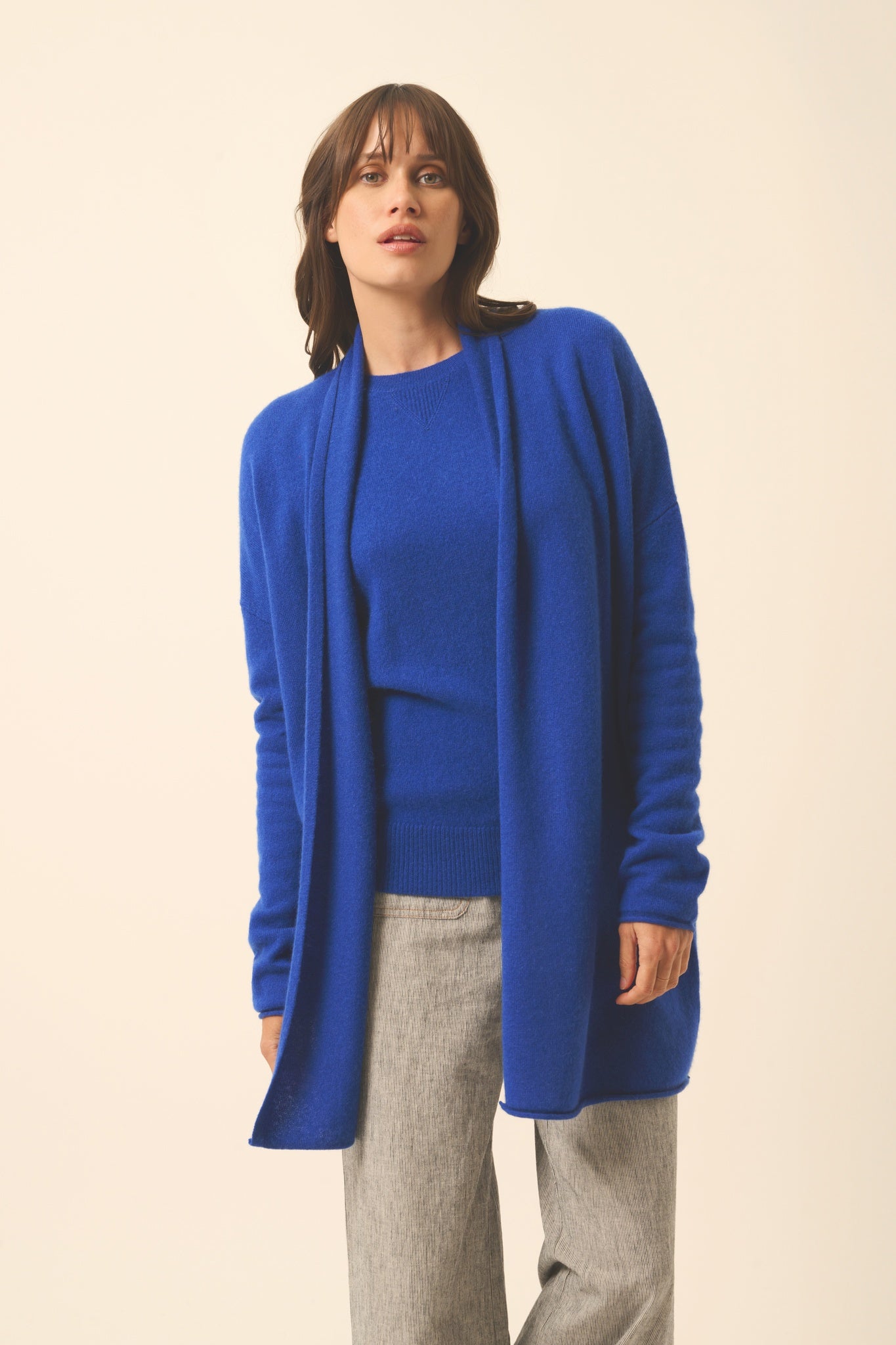 MADDIE gilet col châle outremer