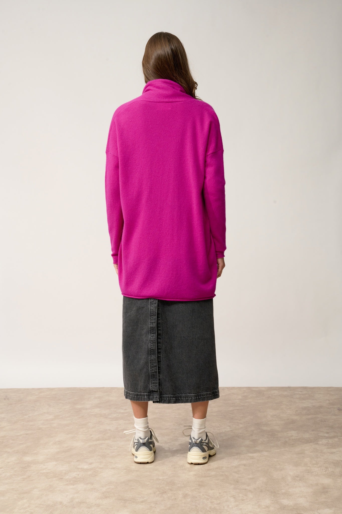 MADDIE gilet col châle violine