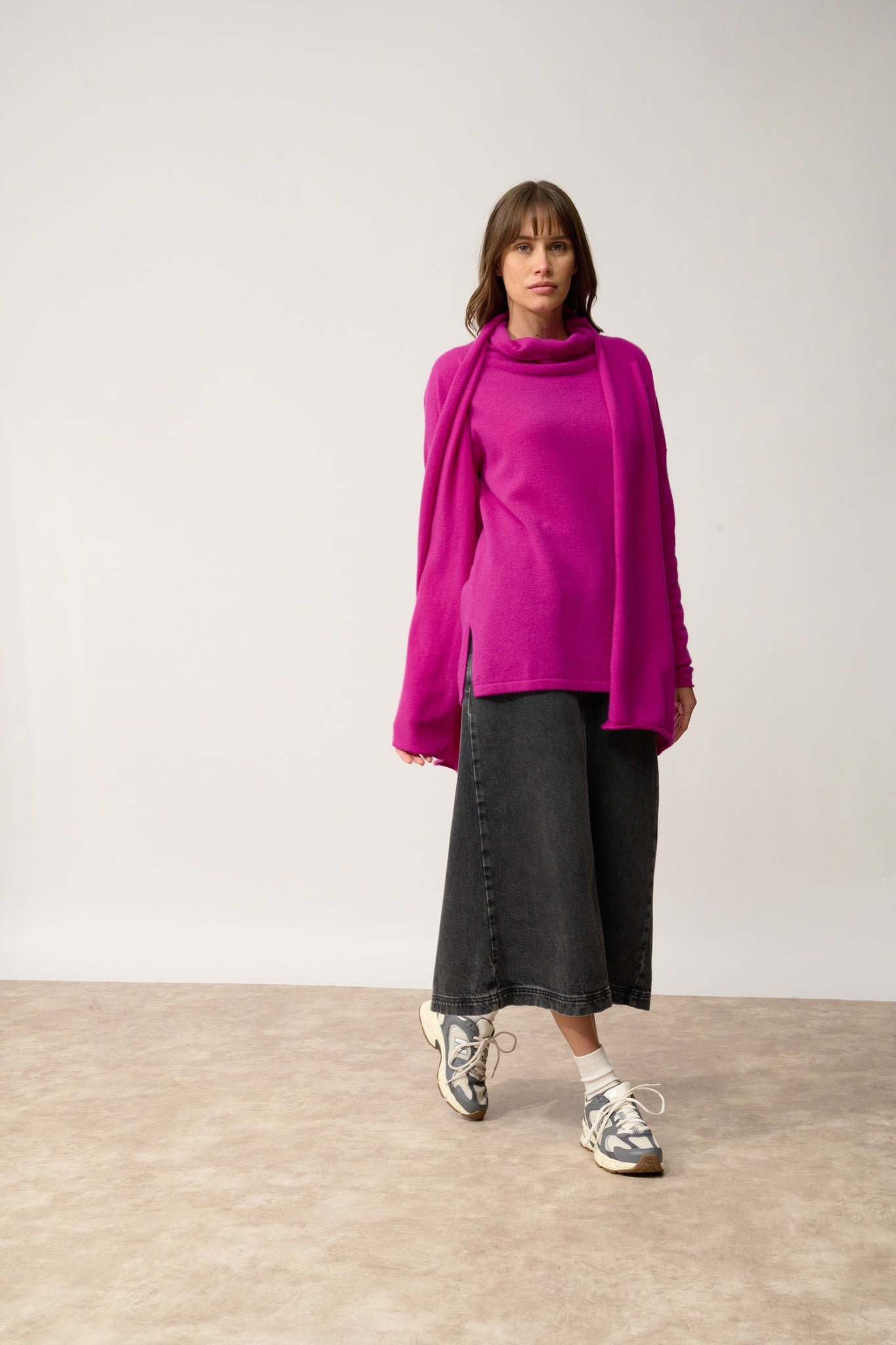 MADDIE gilet col châle violine