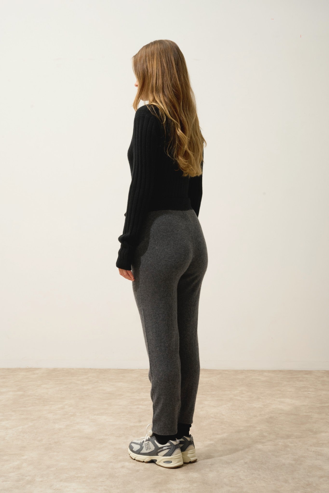  marceline jogging bi-color anthracite chiné/noir 100% cachemire