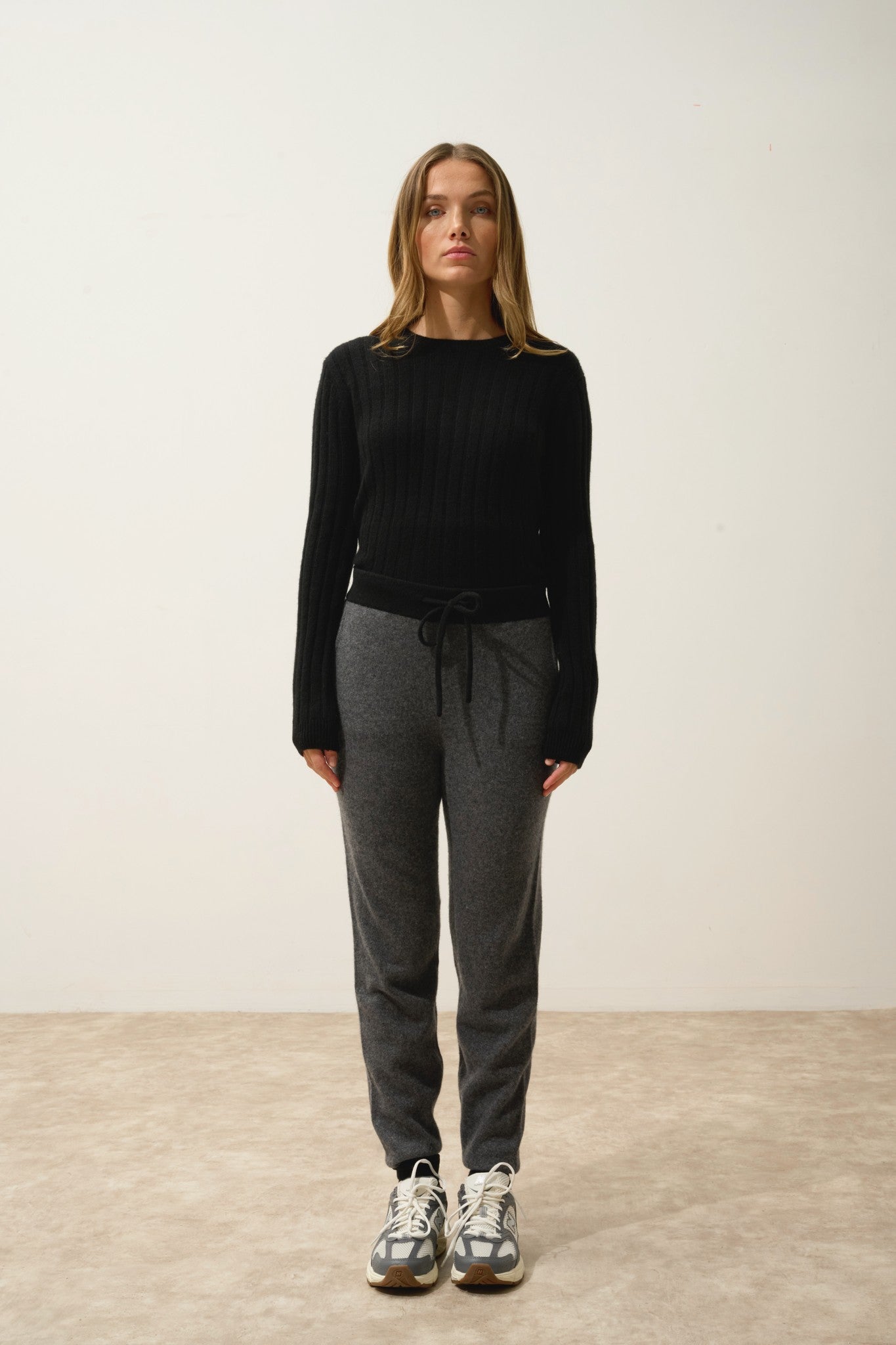  marceline jogging bi-color anthracite chiné/noir 100% cachemire