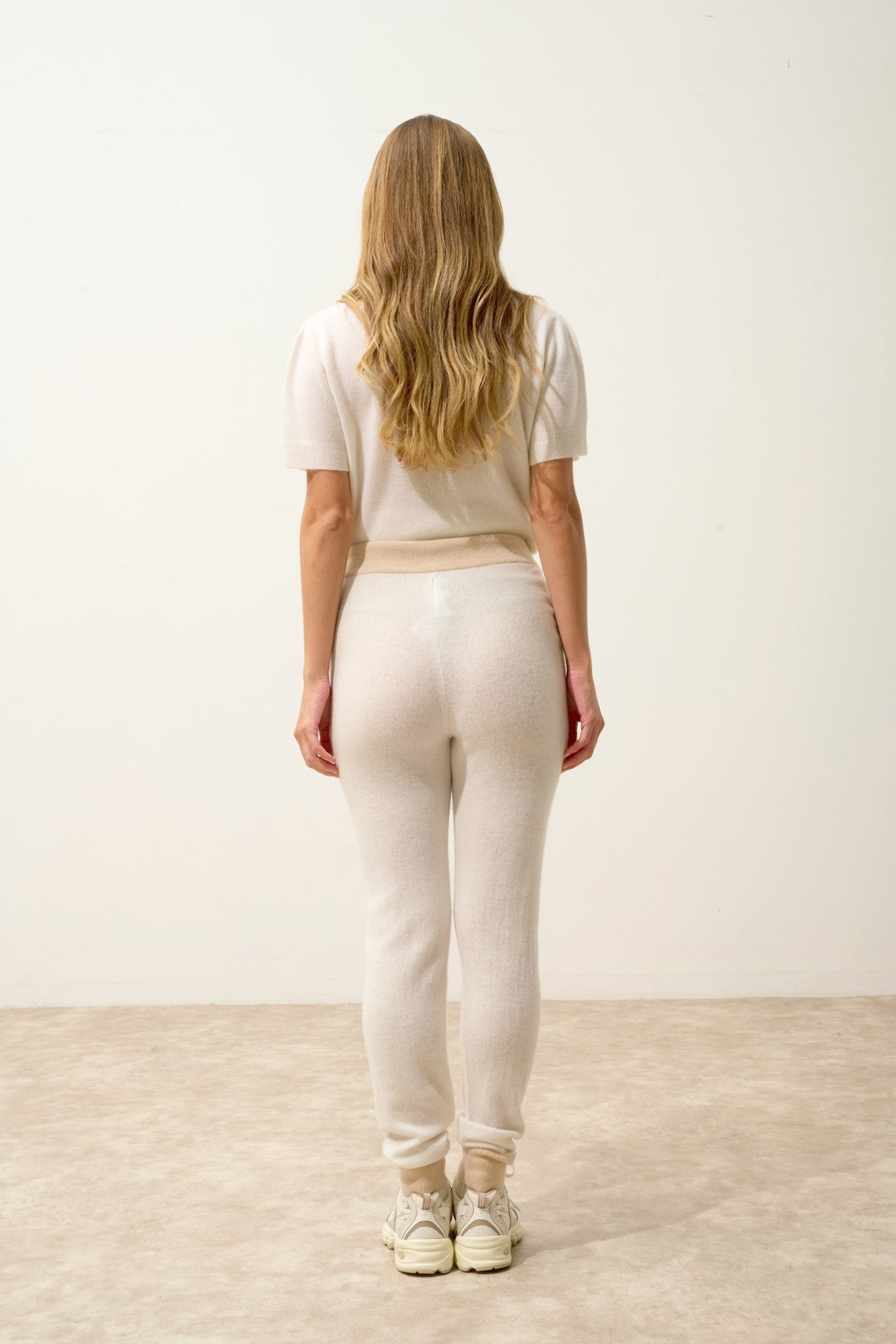  marceline jogging bi-color sable/ivoire 100% cachemire