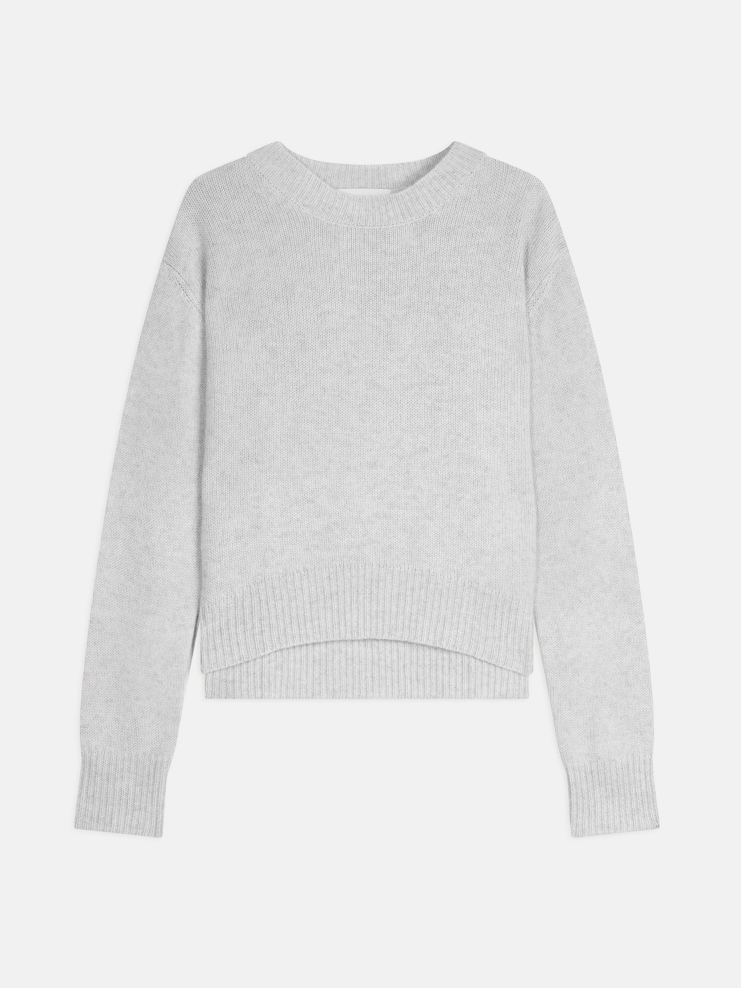 MARGAUX pull col rond gris perle chiné