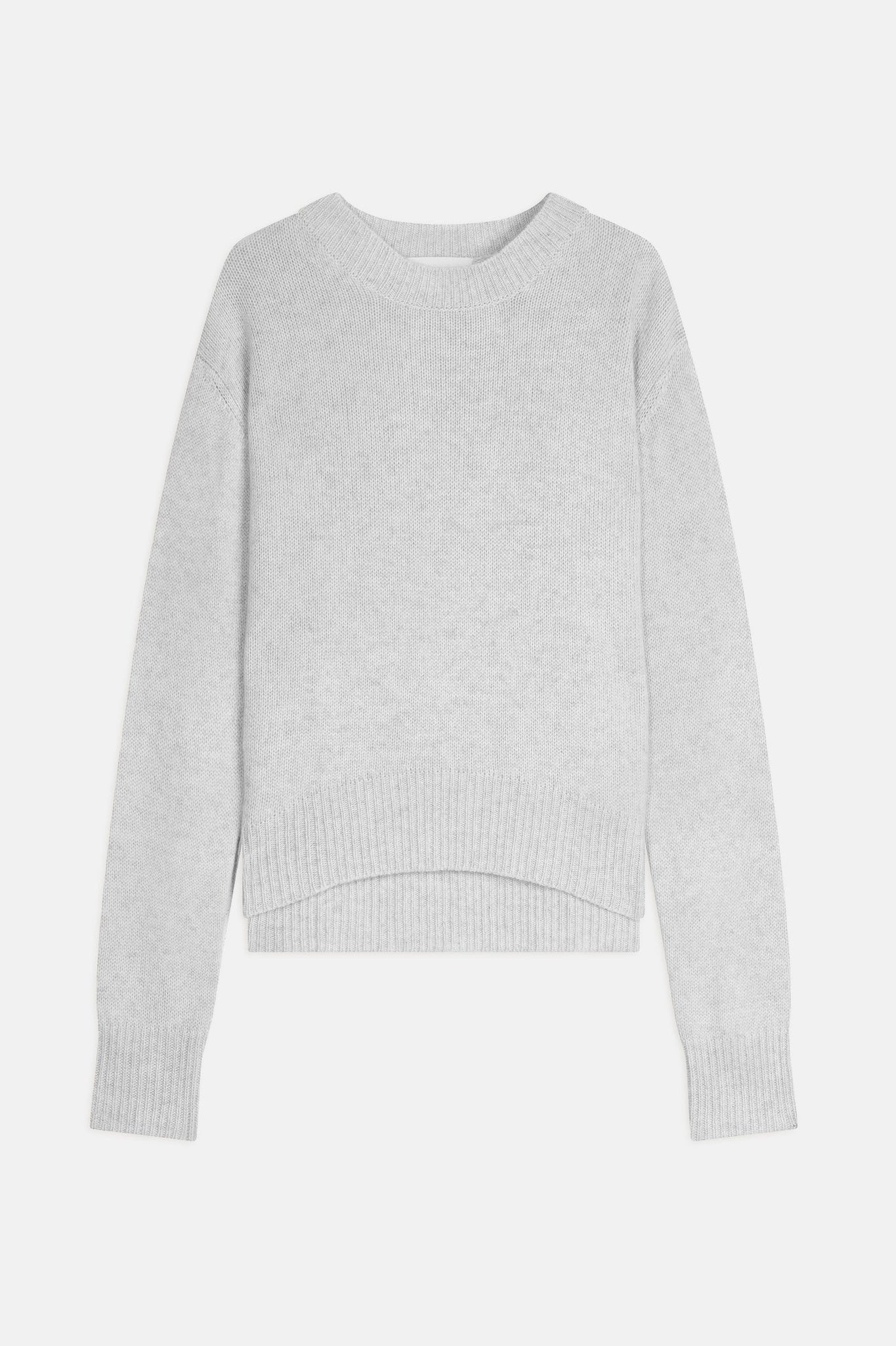 MARGAUX pull col rond gris perle chiné