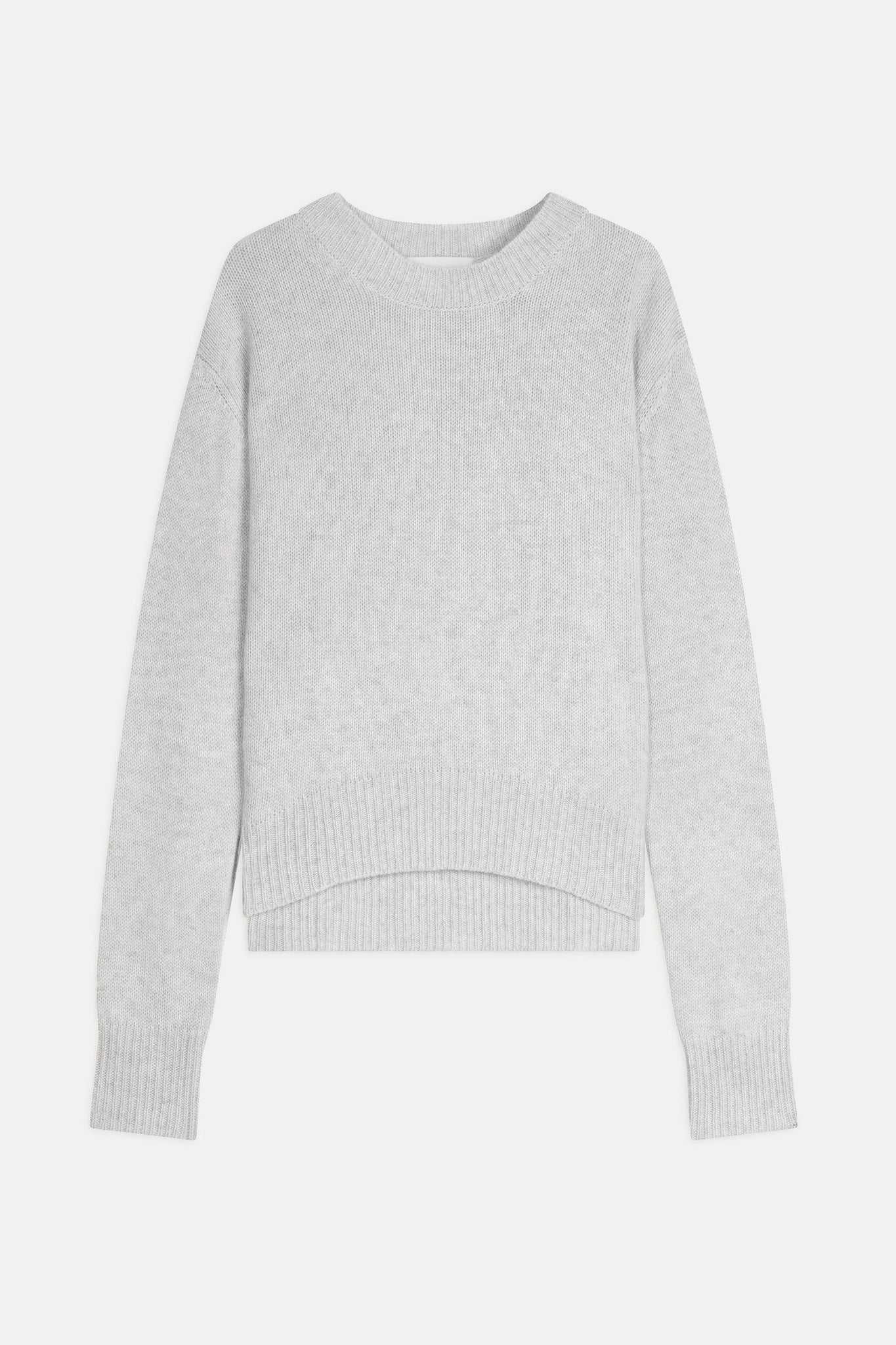 MARGAUX pull col rond gris perle chiné