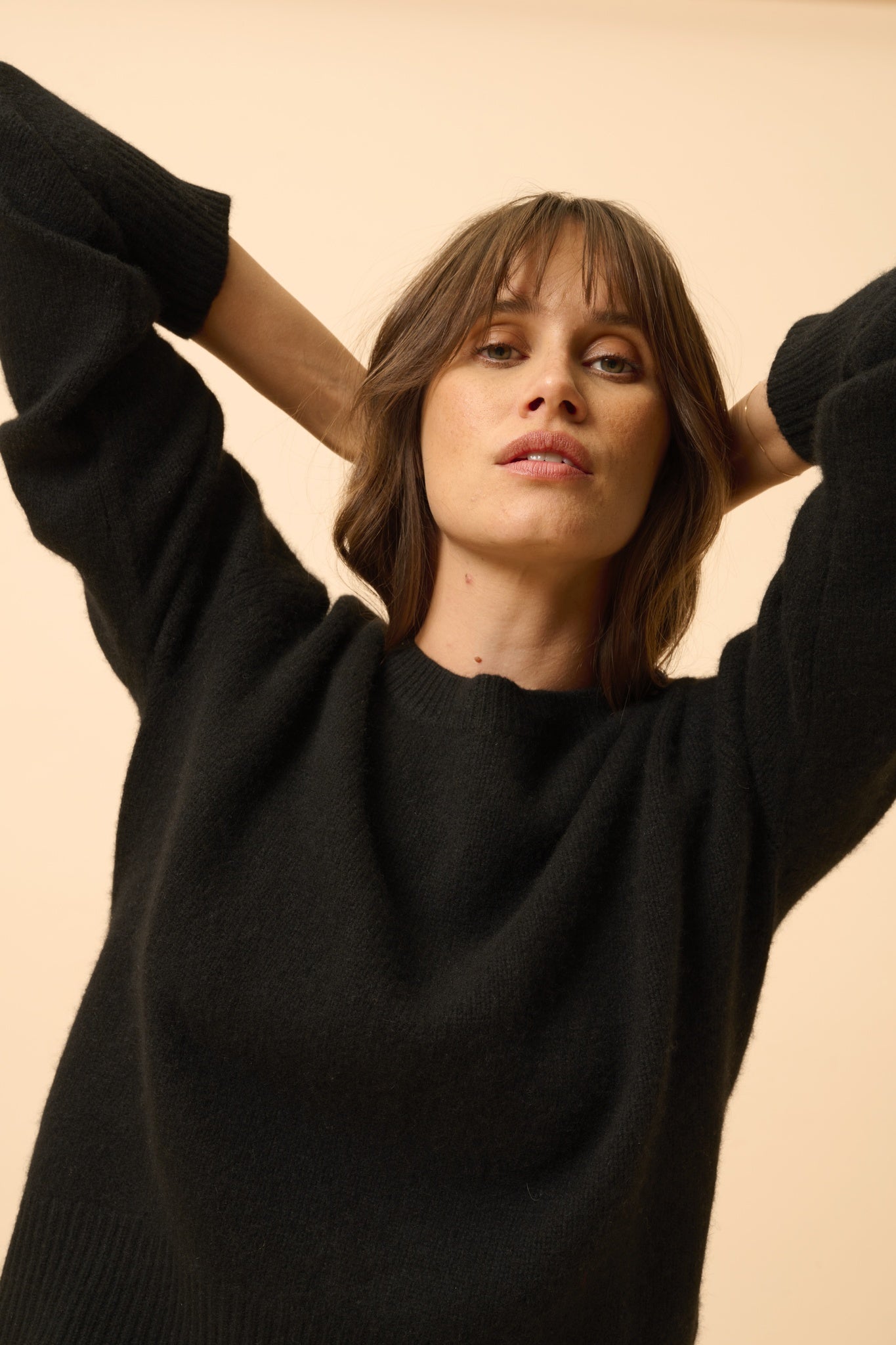 MARGAUX pull col rond noir