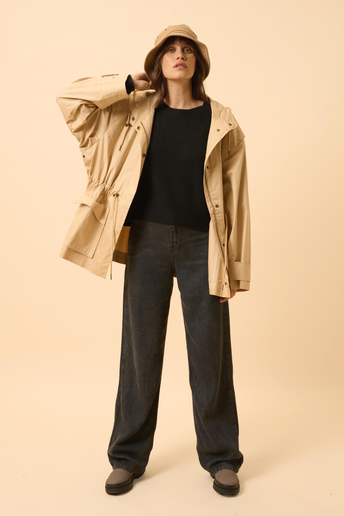 MARGAUX pull col rond noir