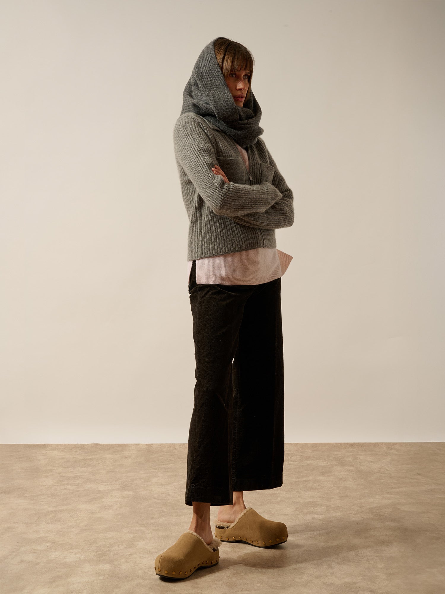 MARINA tour de cou 4 fils anthracite chiné