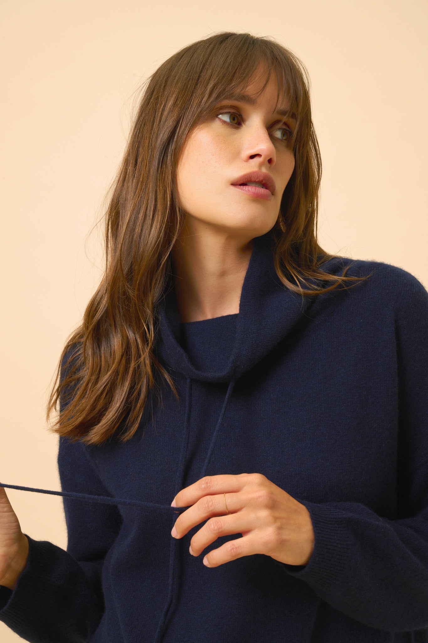 MELROSE pull col montant navy