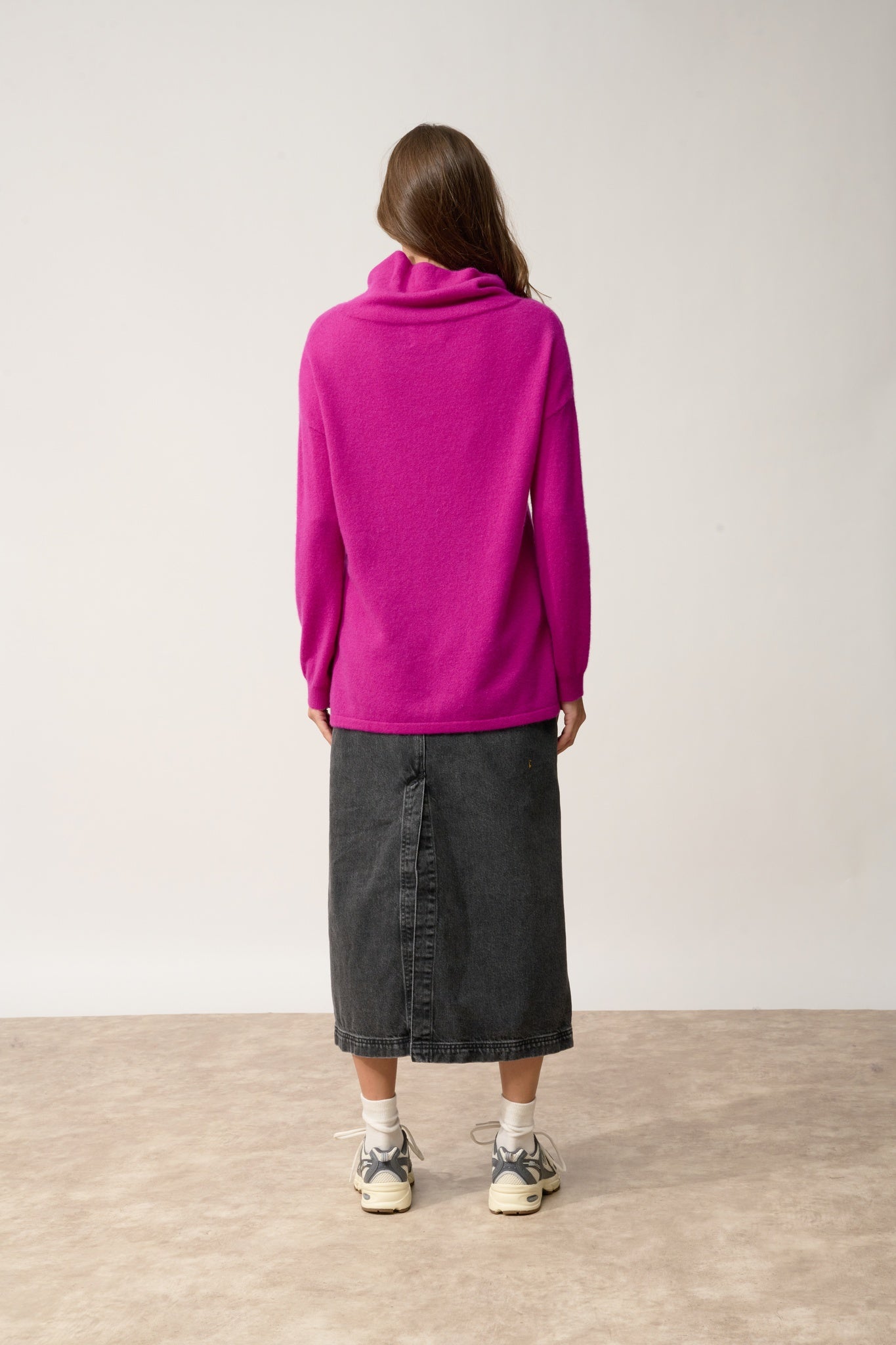 MELROSE pull col montant violine