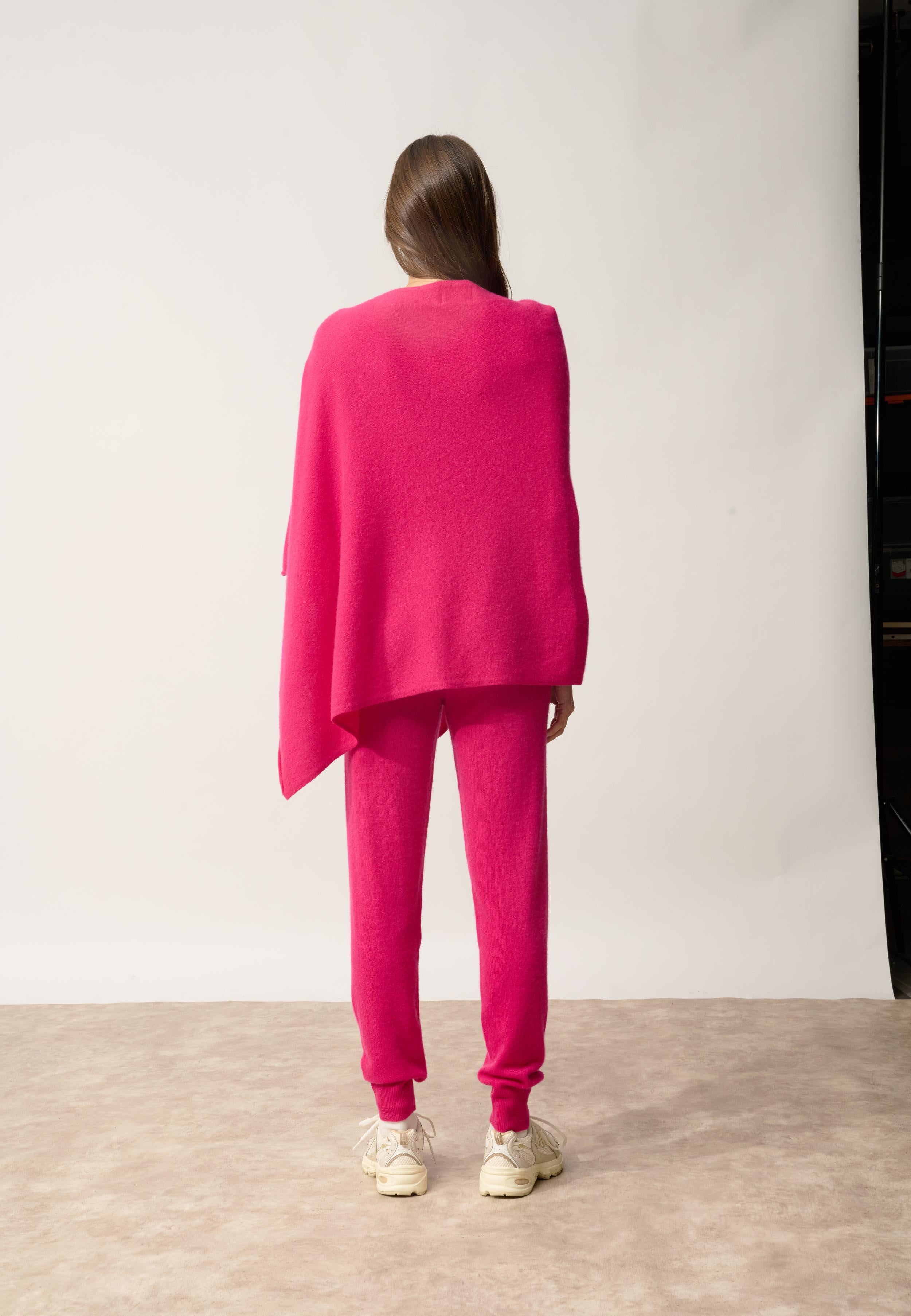 MEREDITH poncho col bateau fuchsia