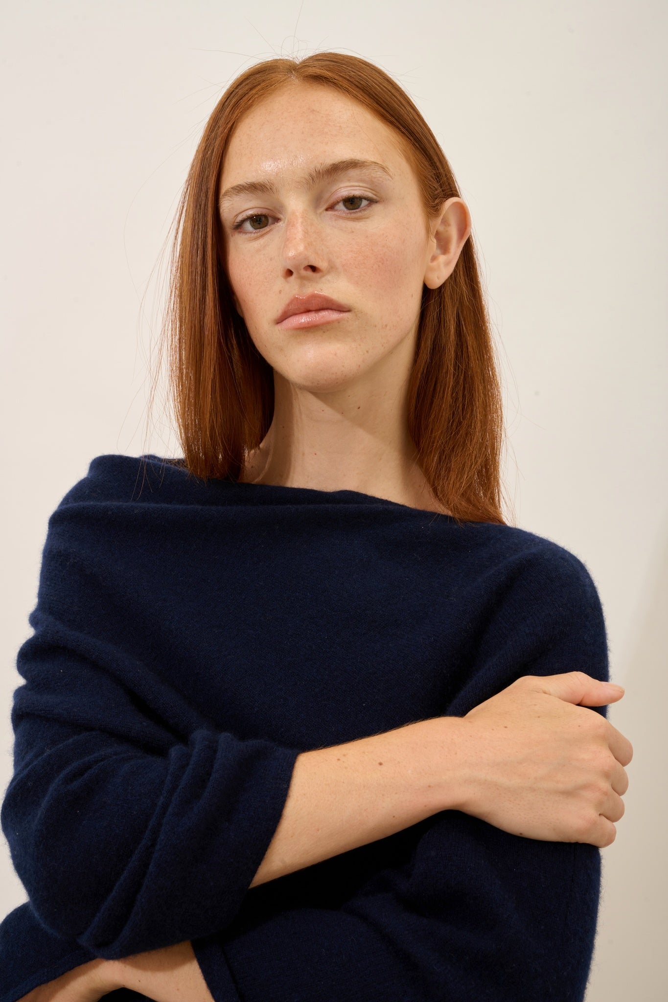 MEREDITH poncho col bateau navy