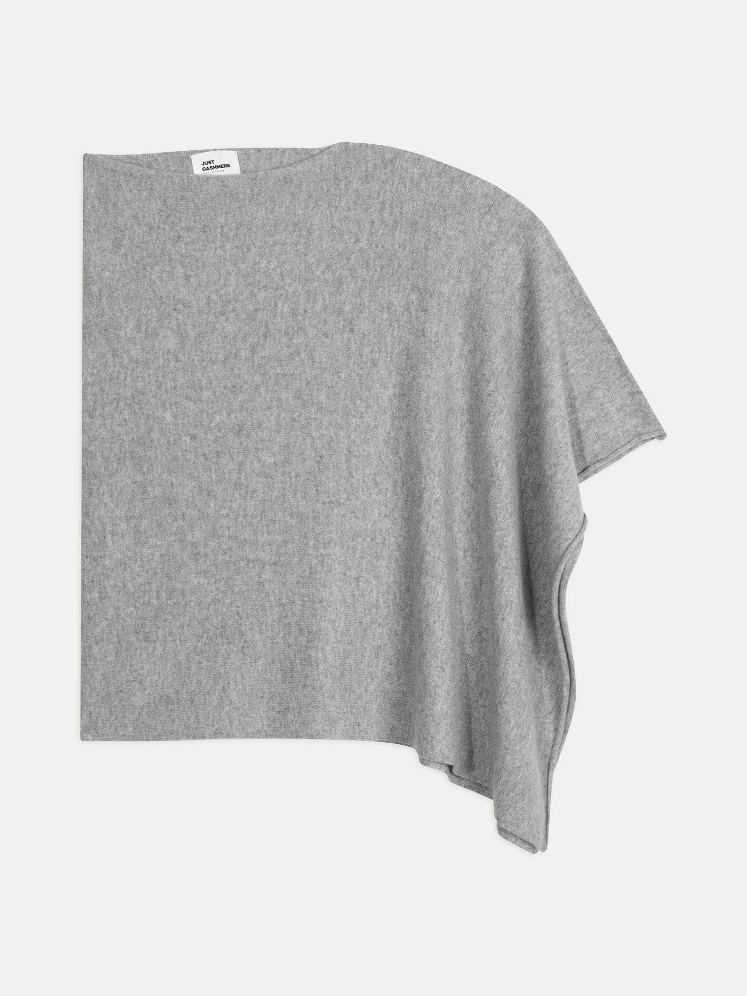 meredith boat neck poncho in mottled cloud