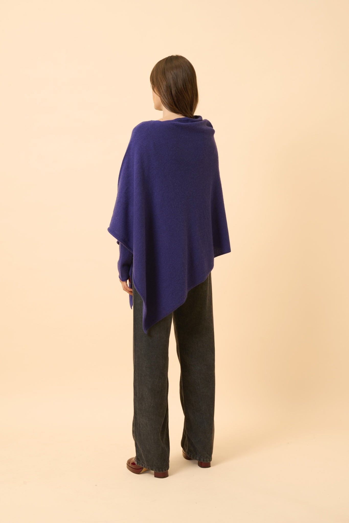 MEREDITH poncho col bateau purple