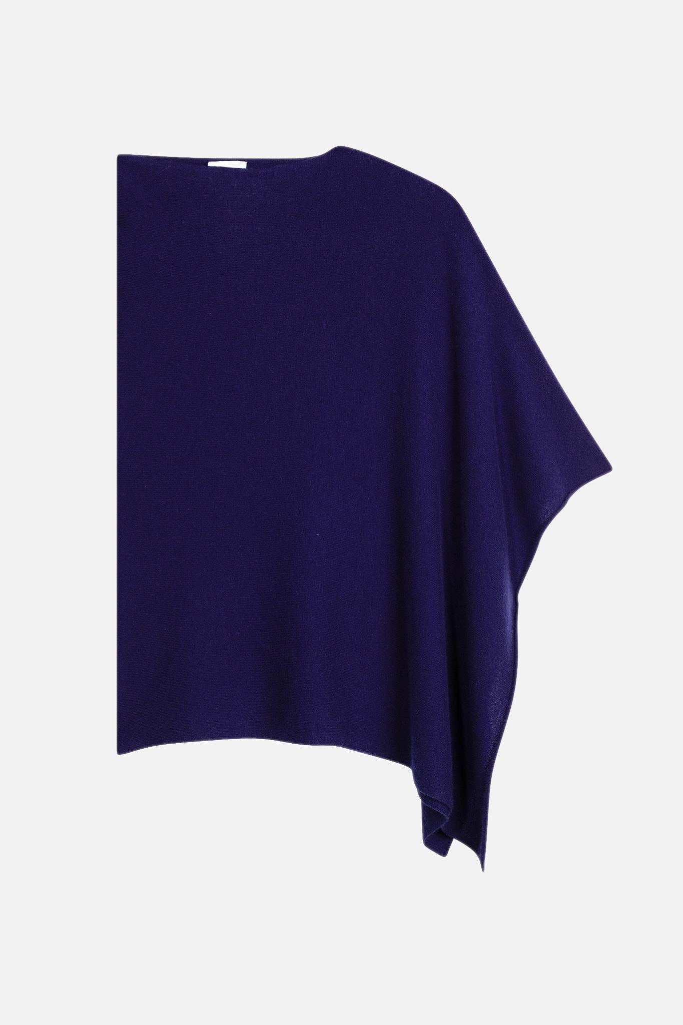 MEREDITH poncho boat neck purple