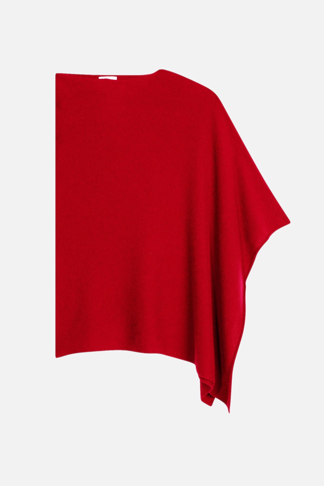 MEREDITH red boat-neck poncho