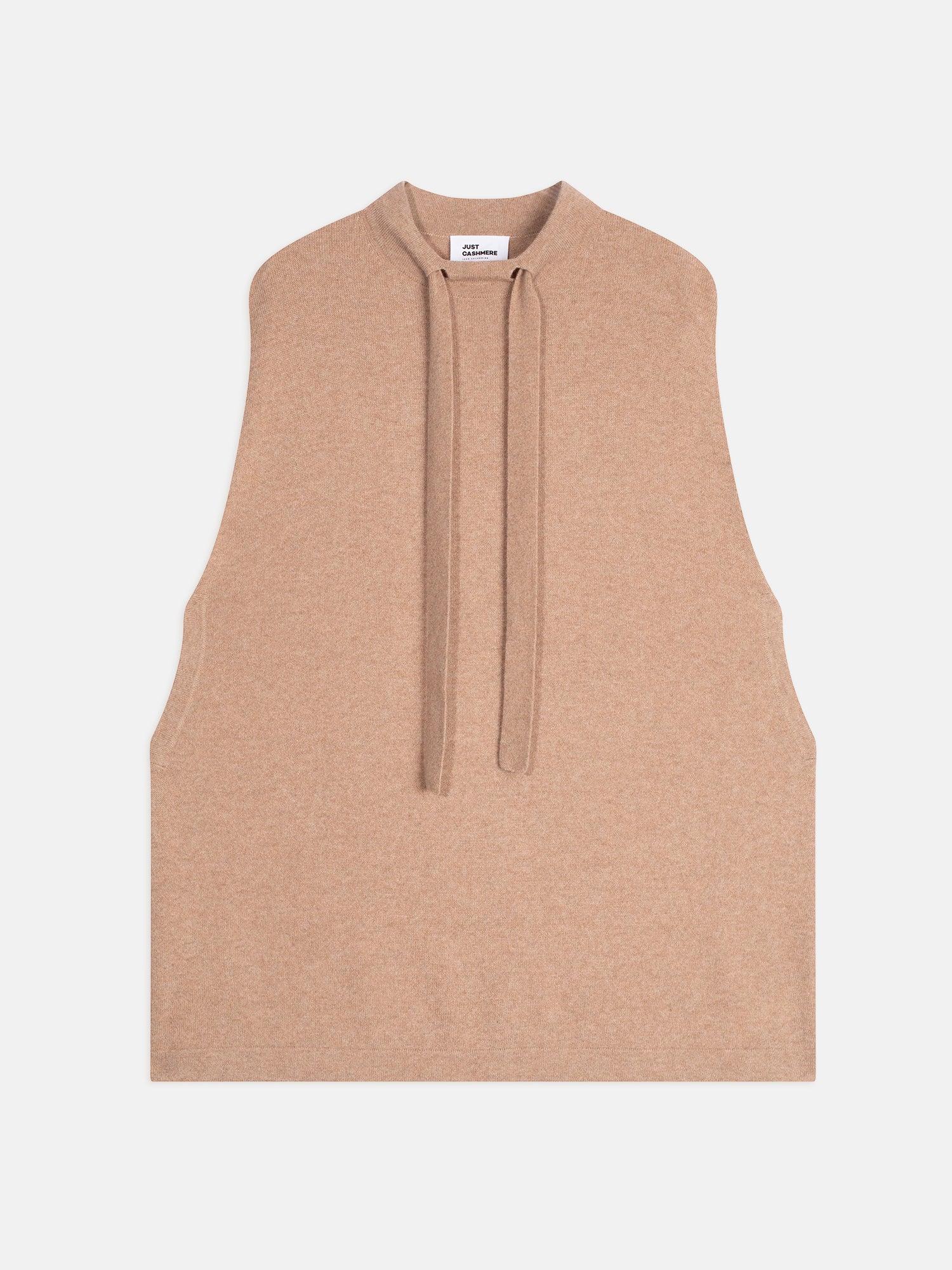 MIAMAR cape with round neck in mottled camel