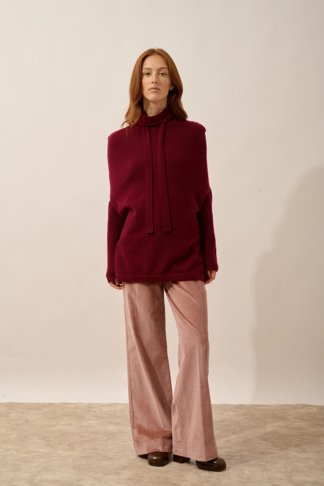 miamar cape col rond cordon coulissant bordeaux