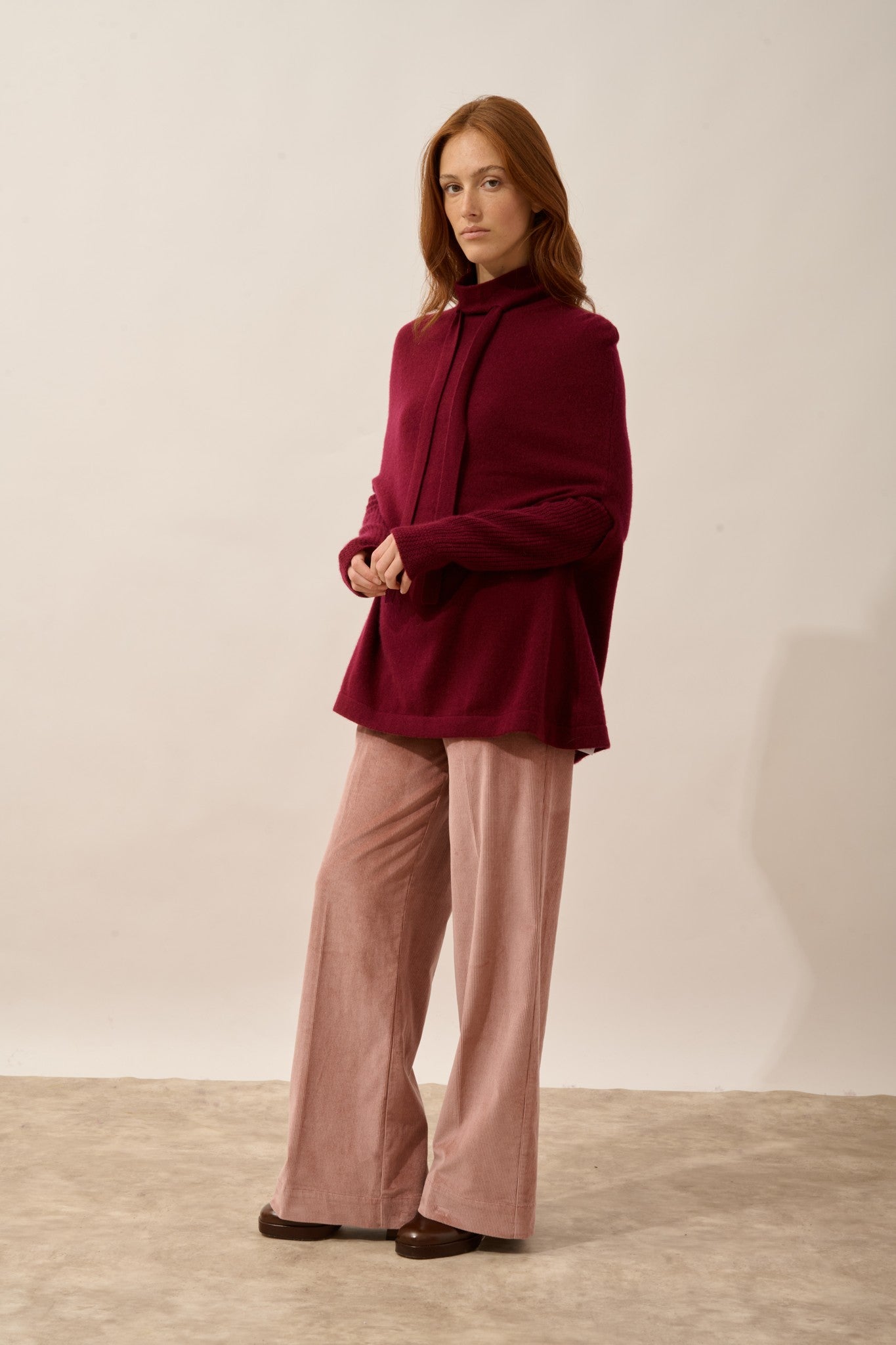 miamar cape col rond cordon coulissant bordeaux