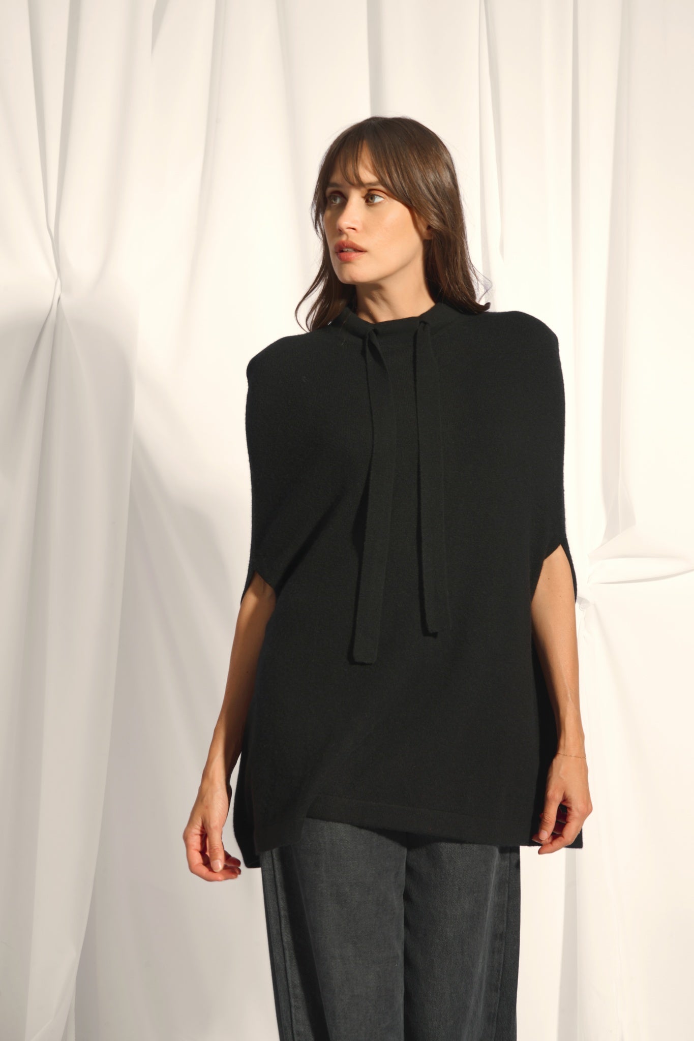 MIAMAR cape col rond noir