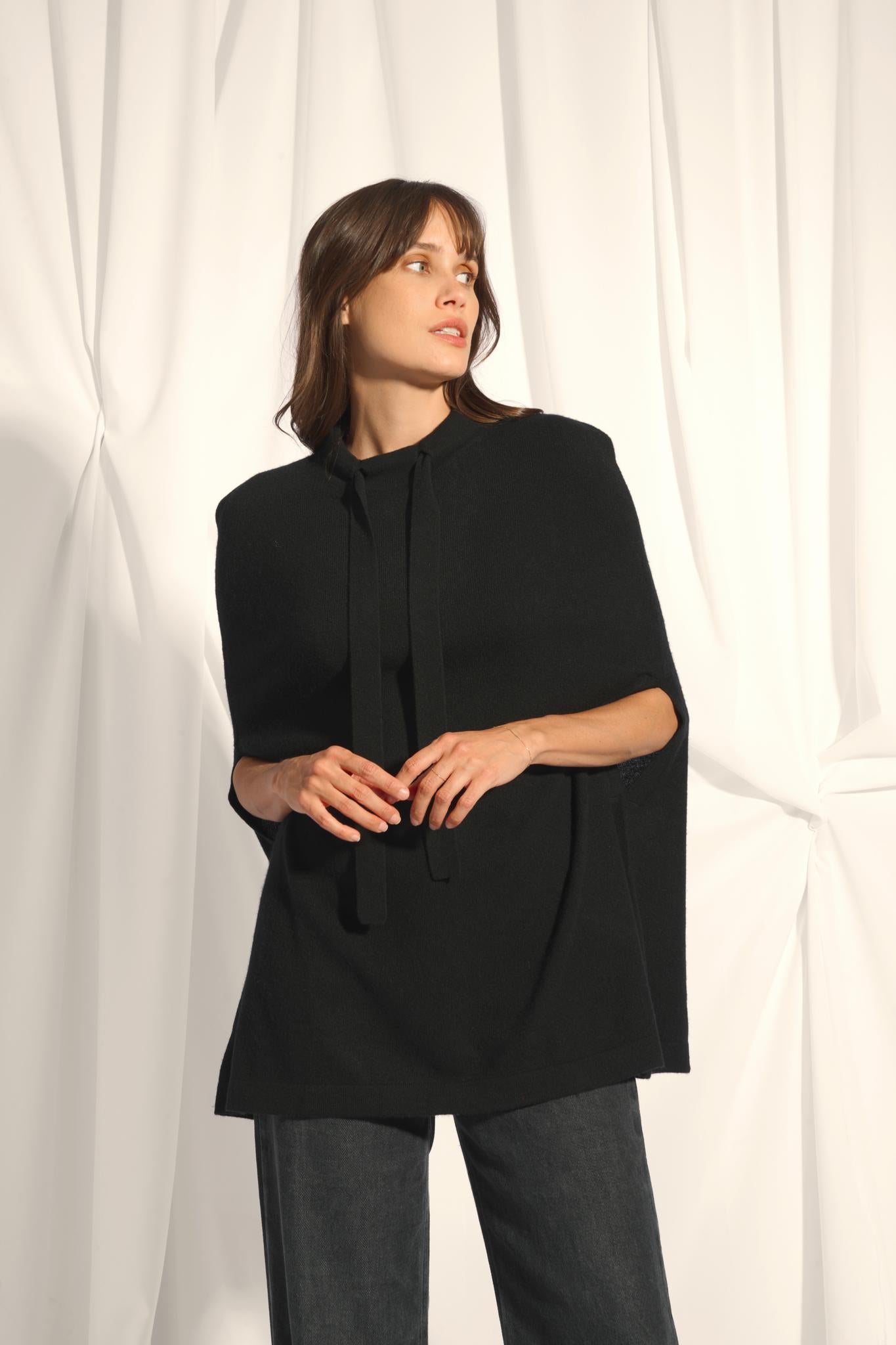 MIAMAR cape col rond noir