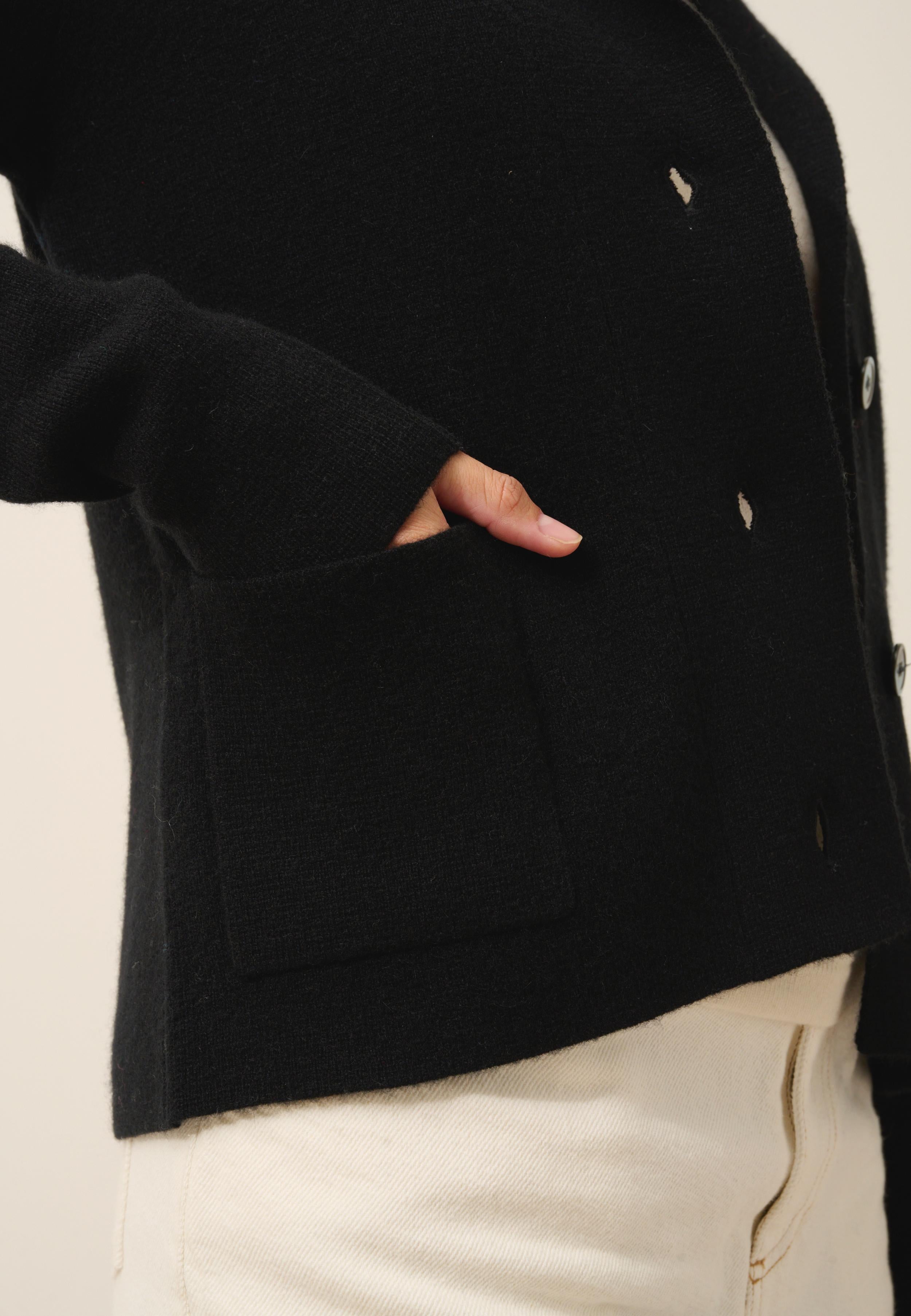 MILA veste col châle noir