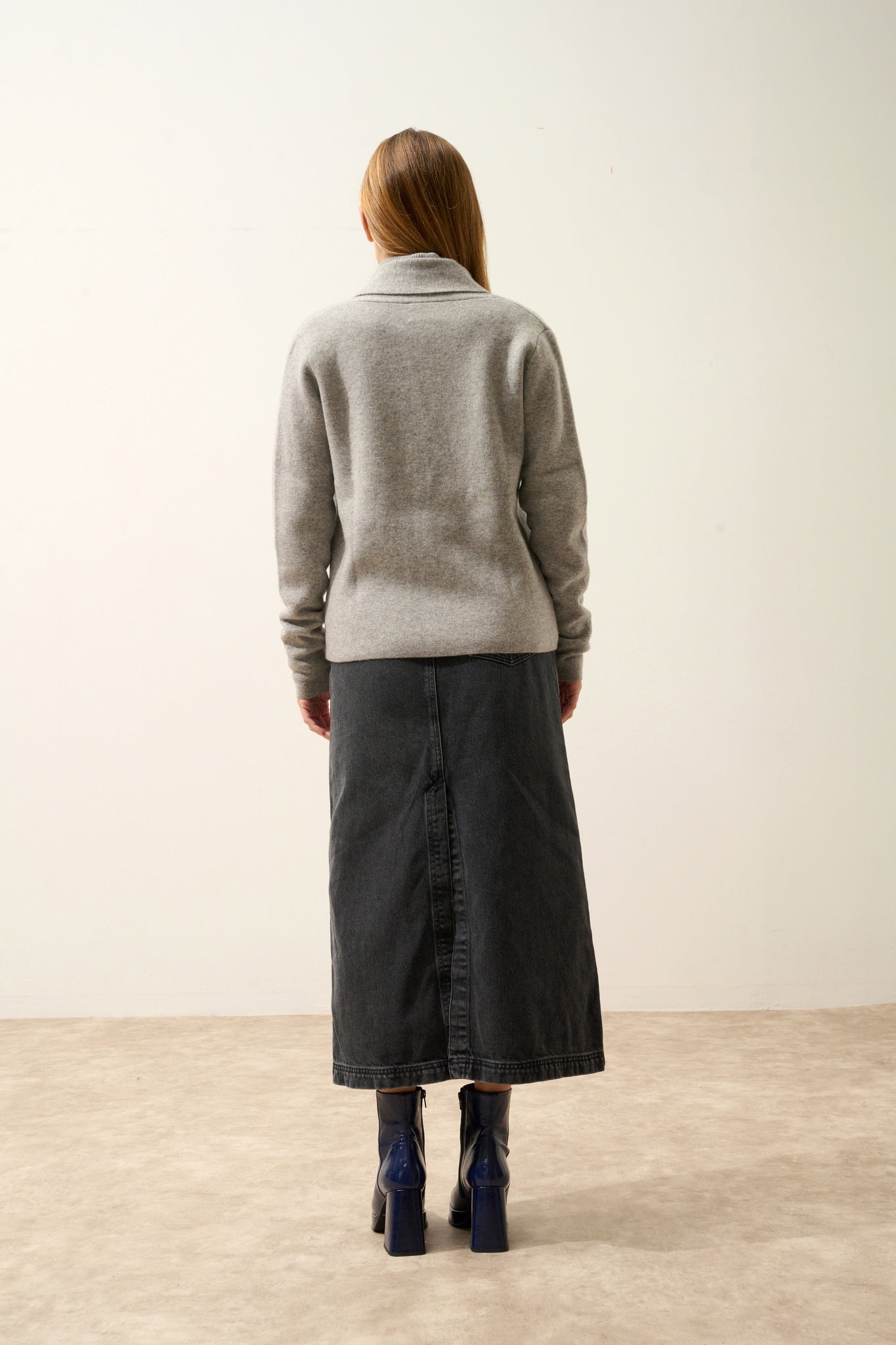 MILA veste col châle nuage chiné