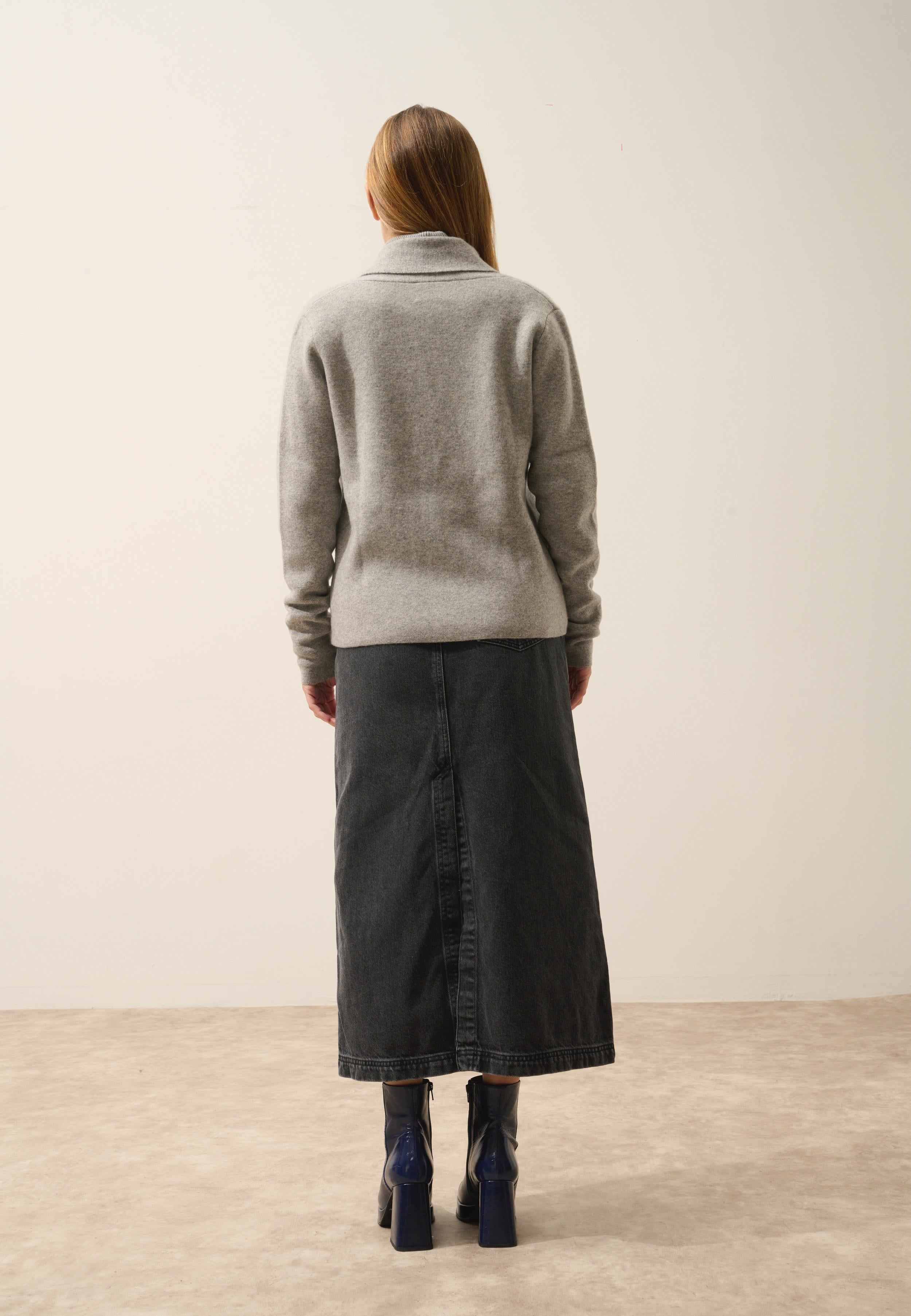 MILA veste col châle nuage chiné
