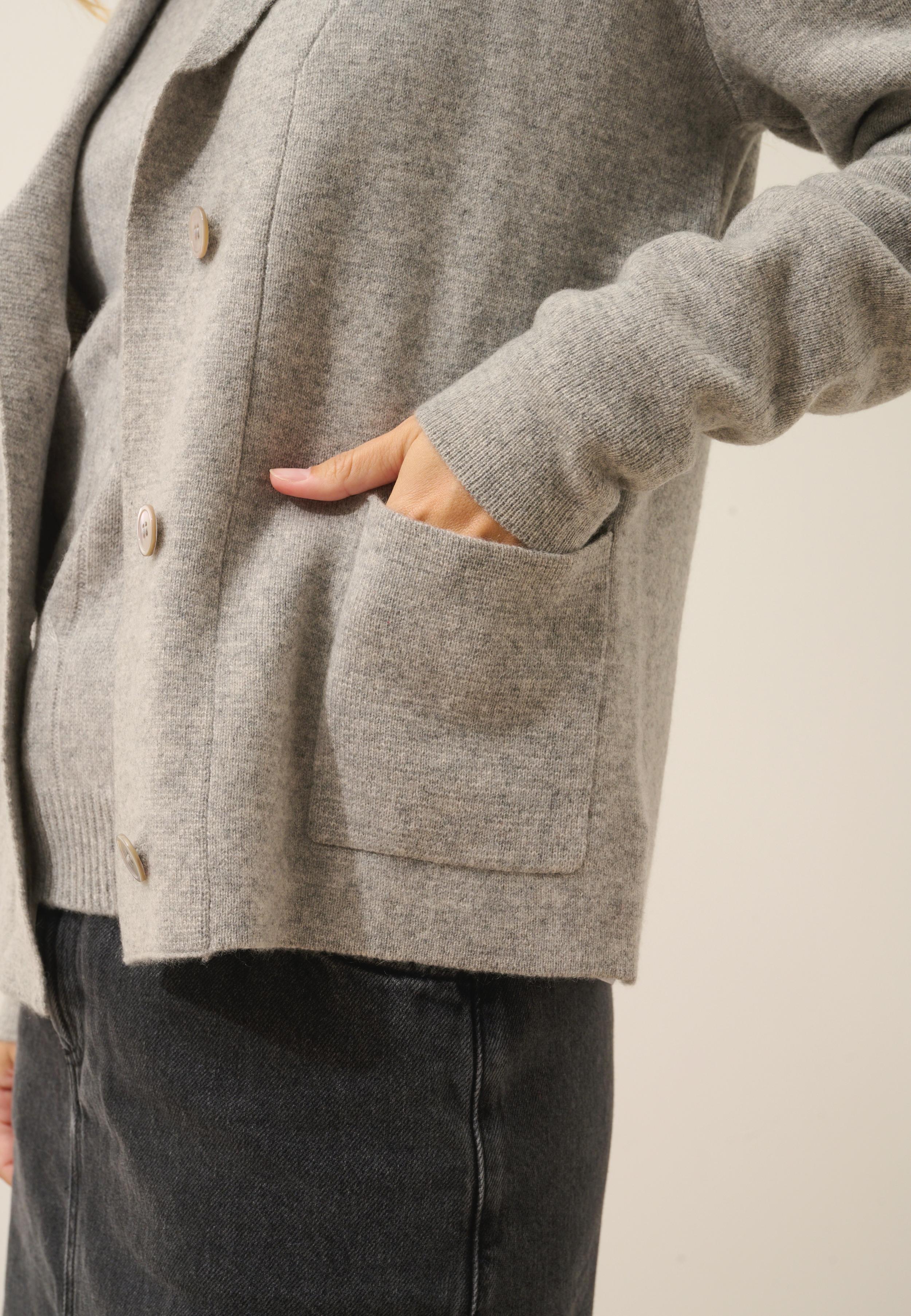 MILA veste col châle nuage chiné