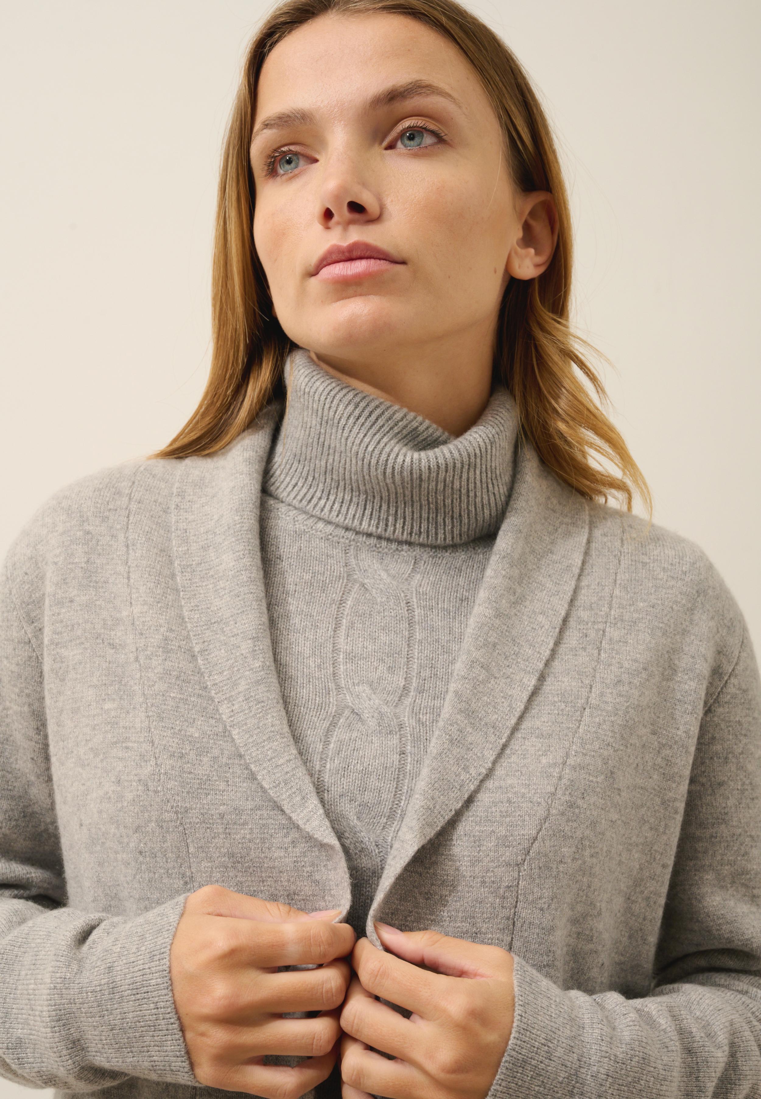 MILA veste col châle nuage chiné