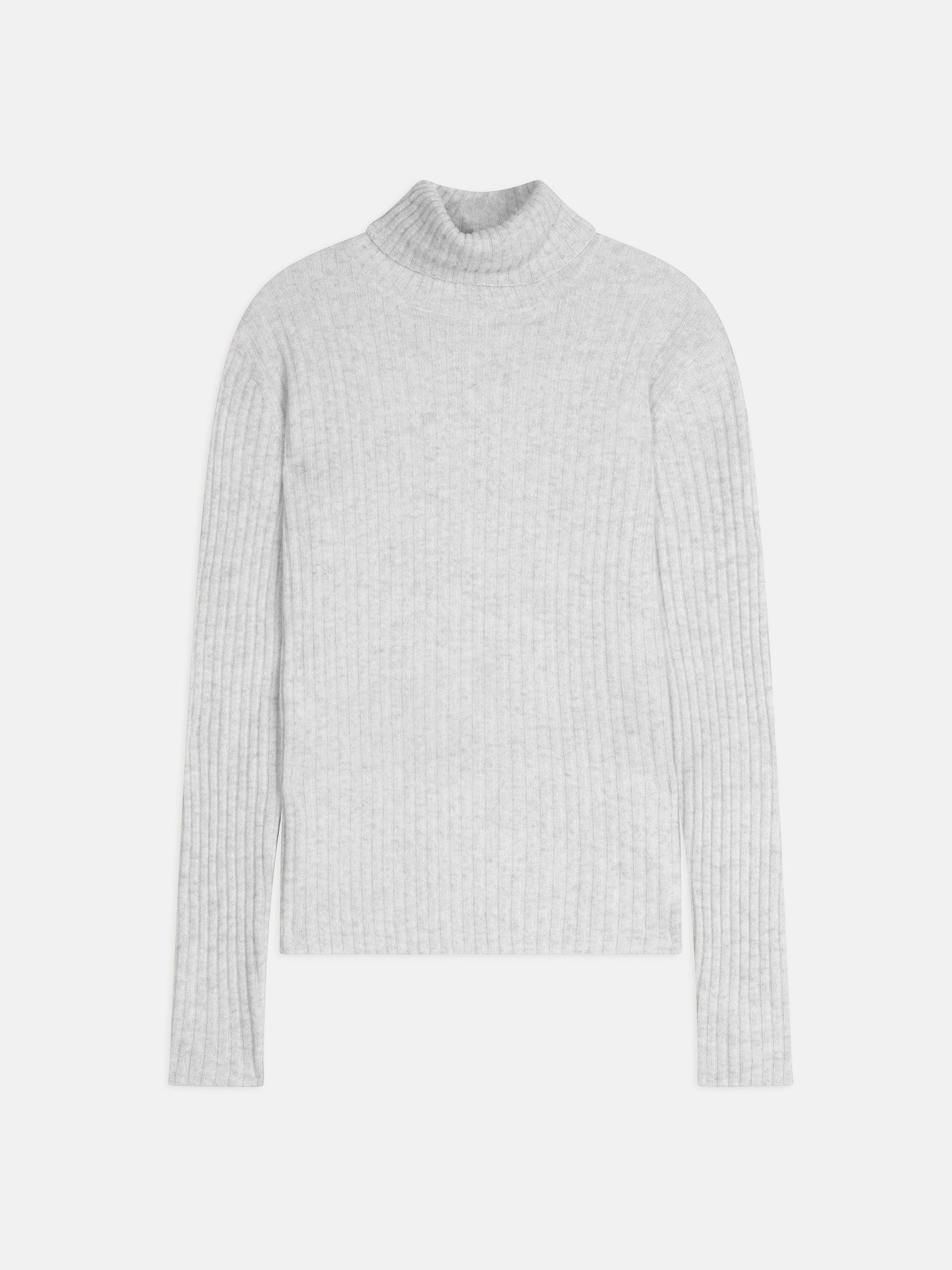 MIRAYA pull col roulé gris perle chiné