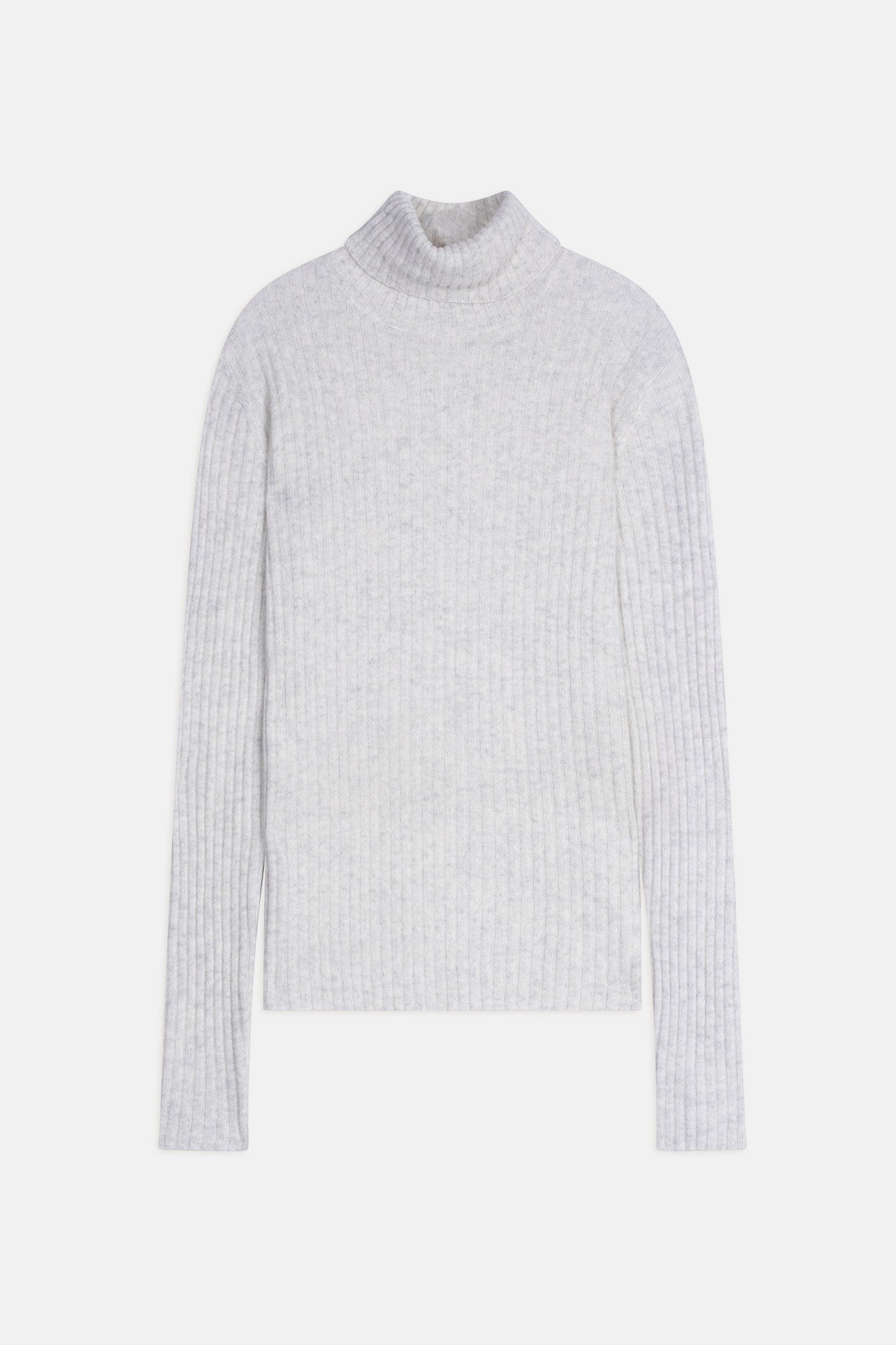 miraya pull col roulé gris perle chiné