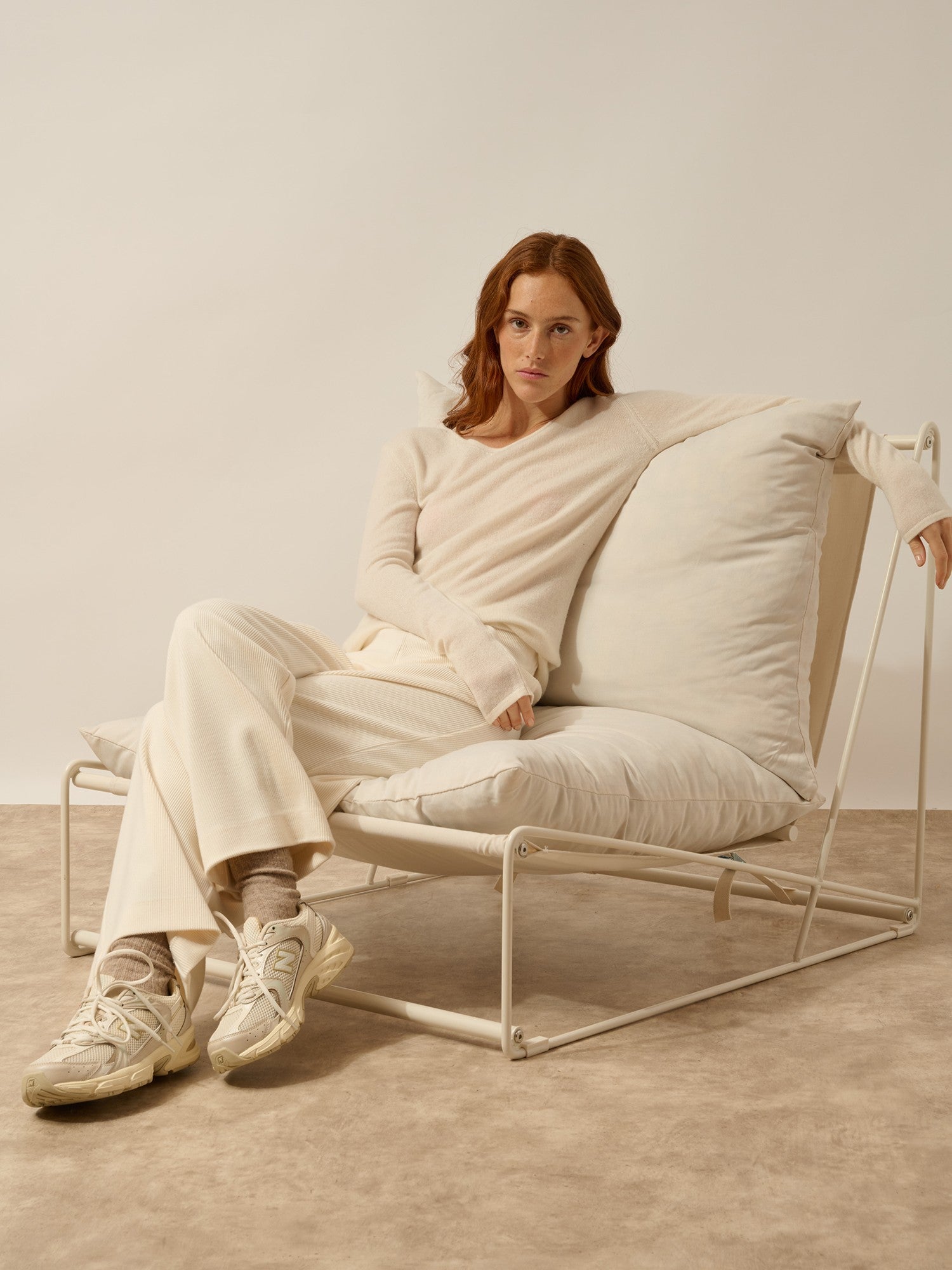 mirella pull col v devant et dos ivoire