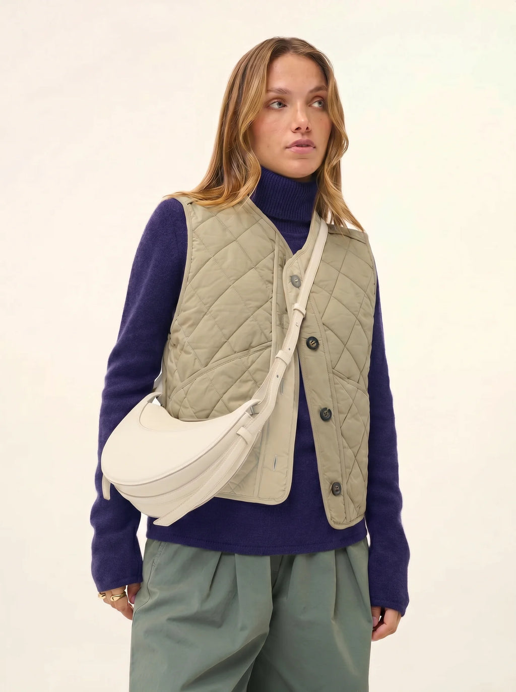 MATT Pull Col Roulé 4 Fils Violet