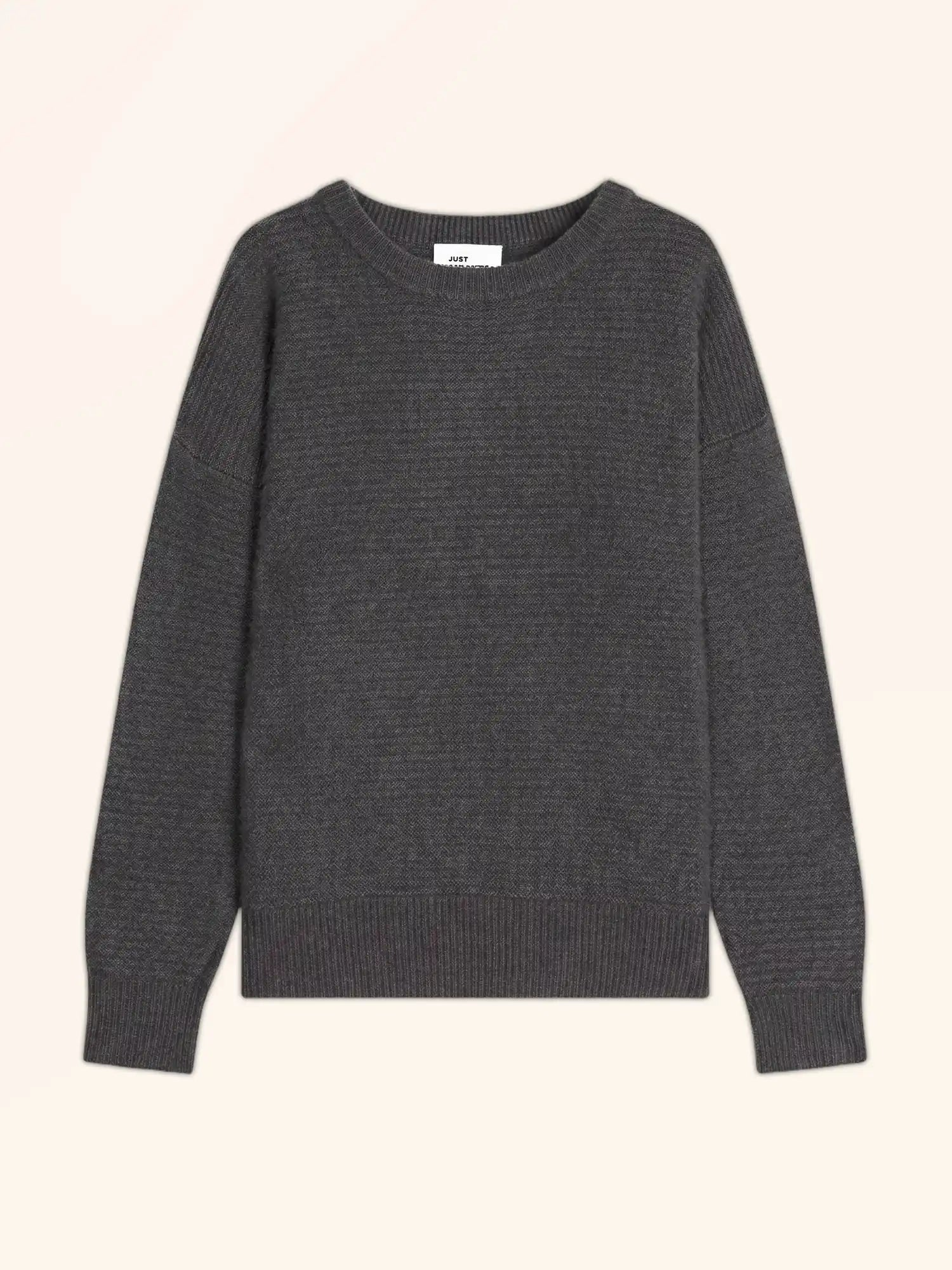 LOUNA Pull Col Rond 4 Fils Anthracite Chiné