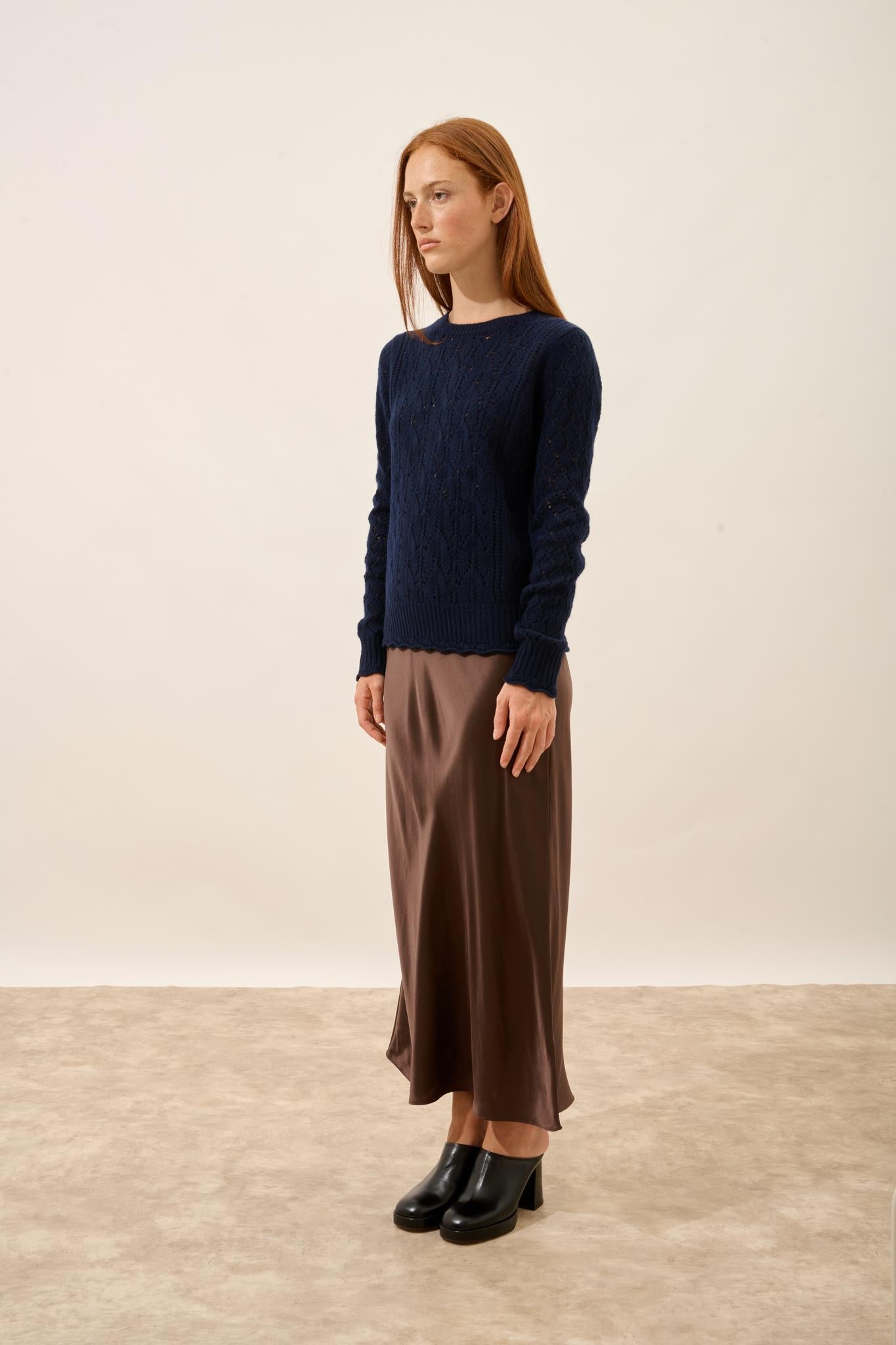 NADIA pull col rond navy