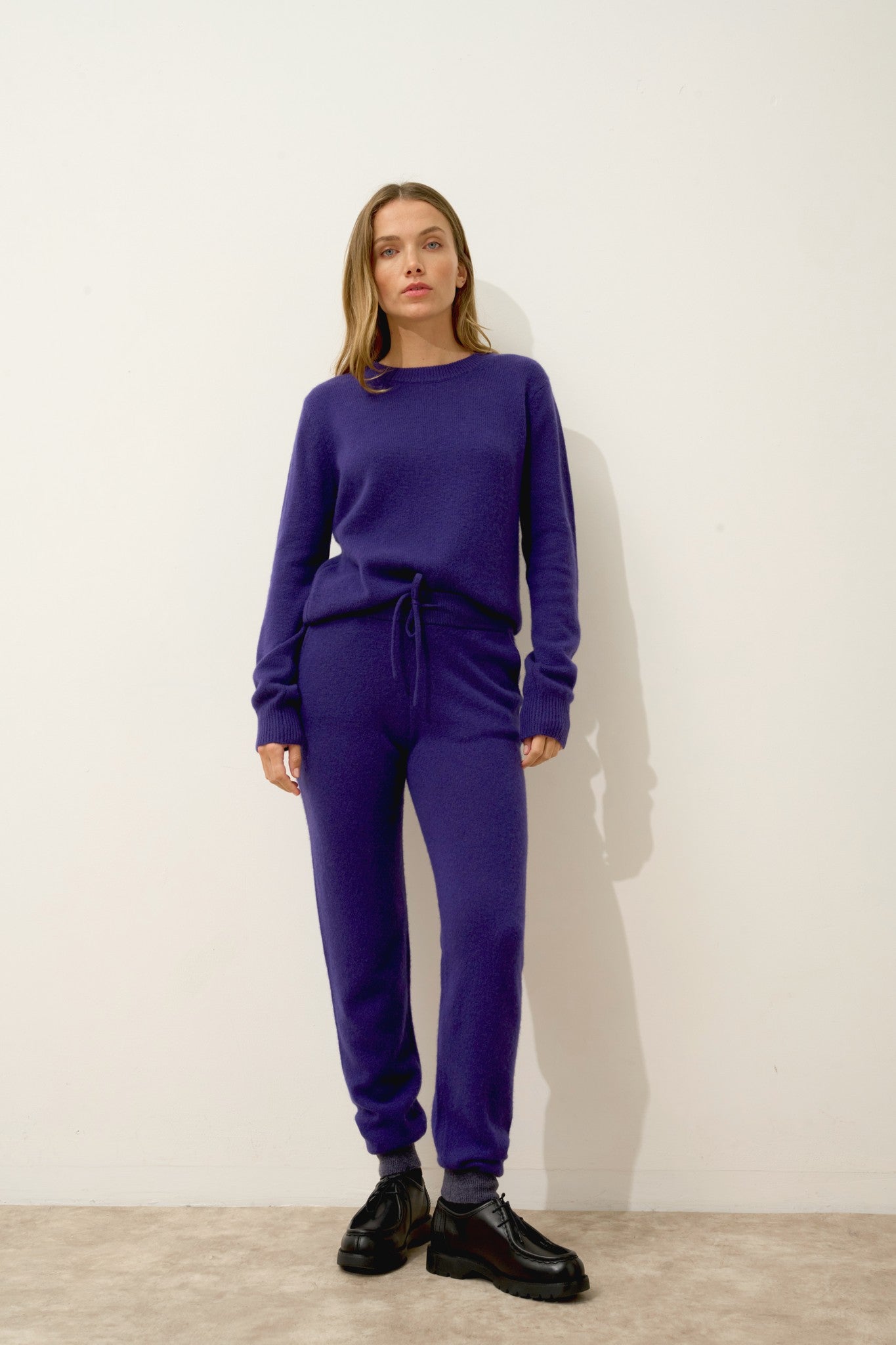 nami jogging bi-color purple/violet gris chiné 100% cachemire