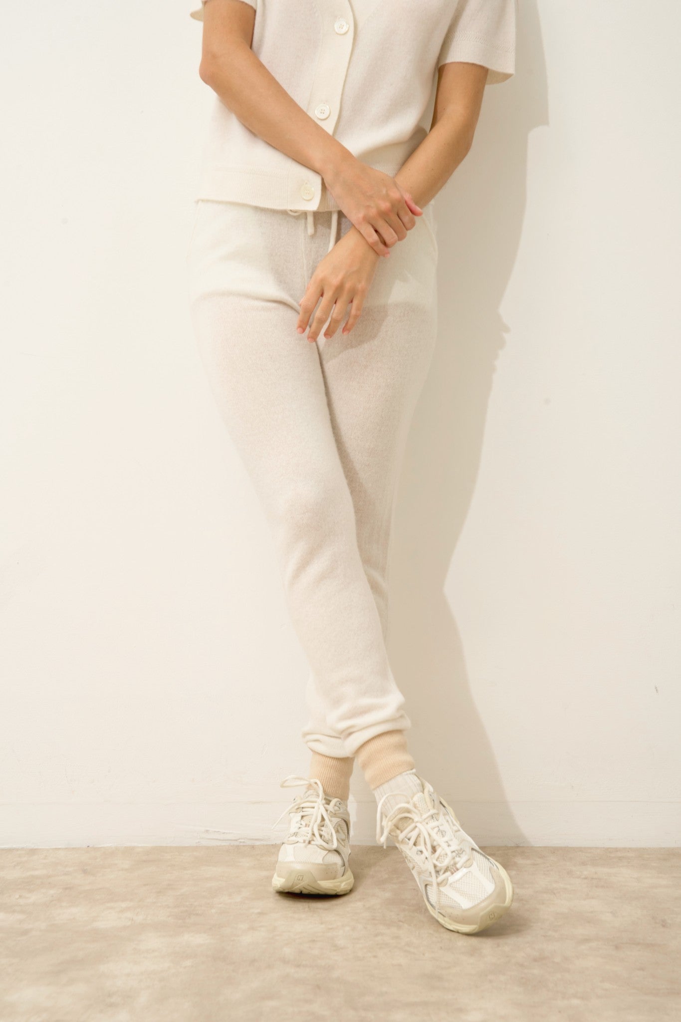 nami jogging bi-color sable/ivoire 100% cachemire