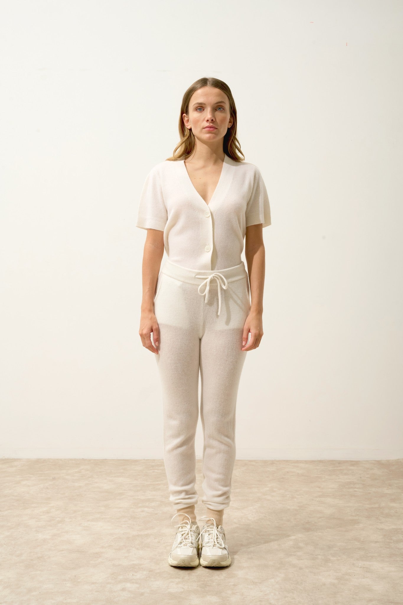 nami jogging bi-color sable/ivoire 100% cachemire